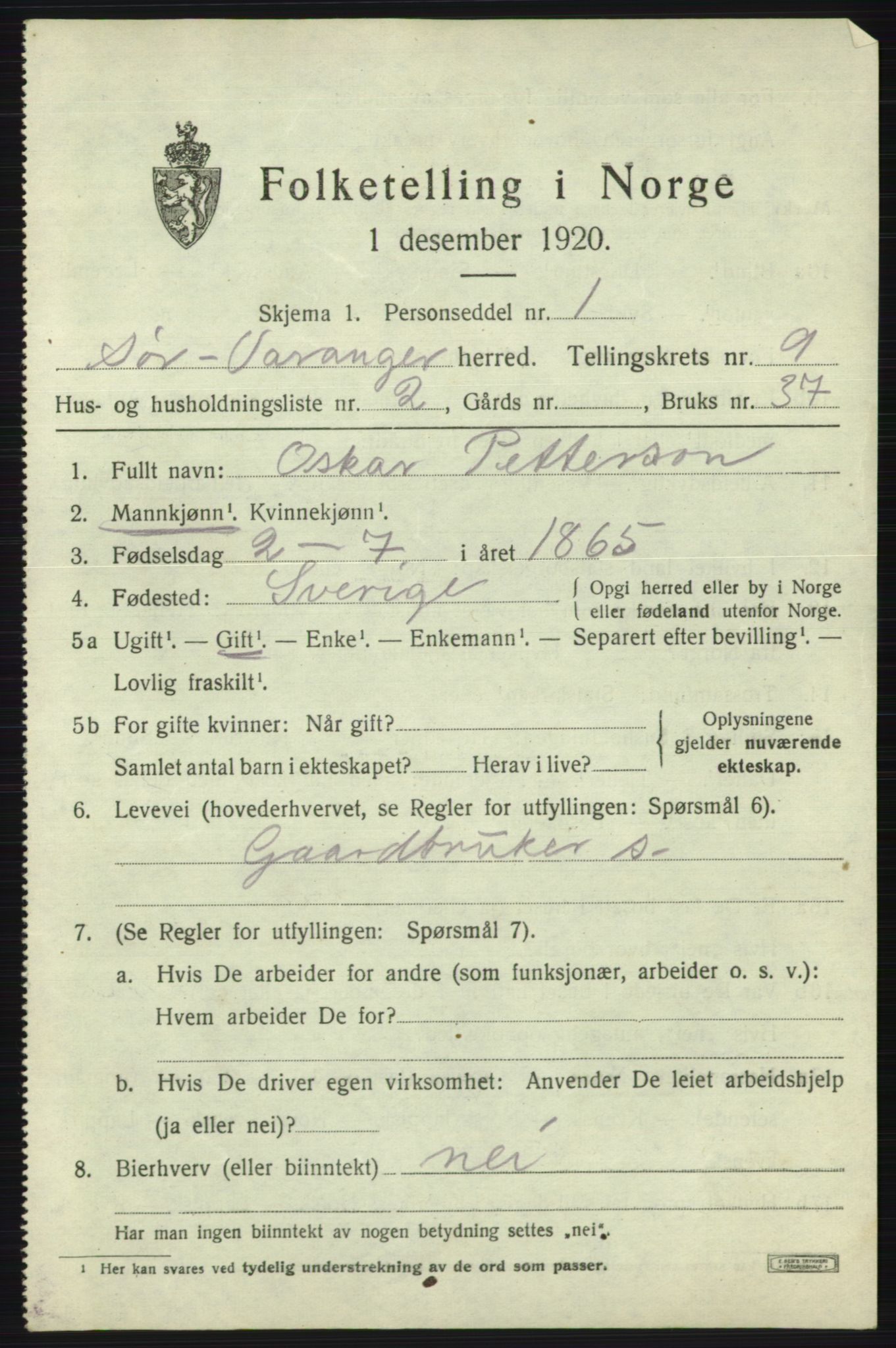 SATØ, 1920 census for Sør-Varanger, 1920, p. 6010