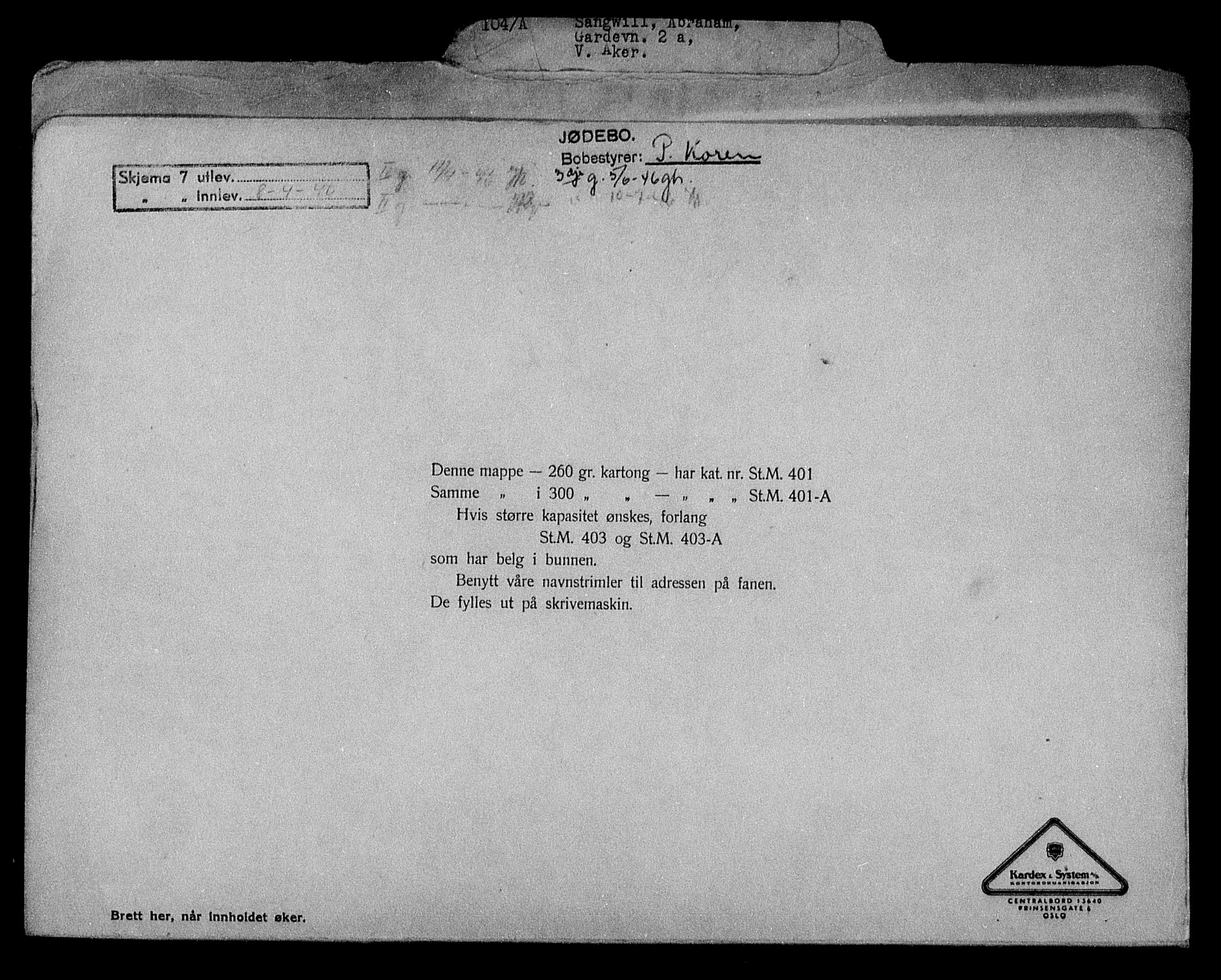 Justisdepartementet, Tilbakeføringskontoret for inndratte formuer, AV/RA-S-1564/H/Hc/Hcc/L0977: --, 1945-1947, p. 80