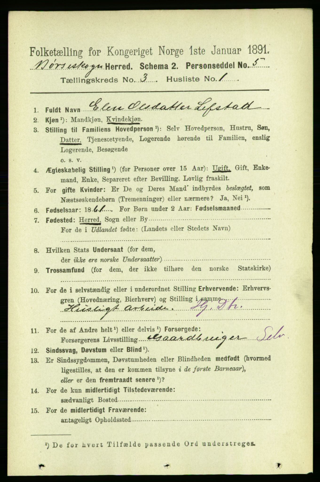 RA, 1891 census for 1657 Børseskogn, 1891, p. 1348