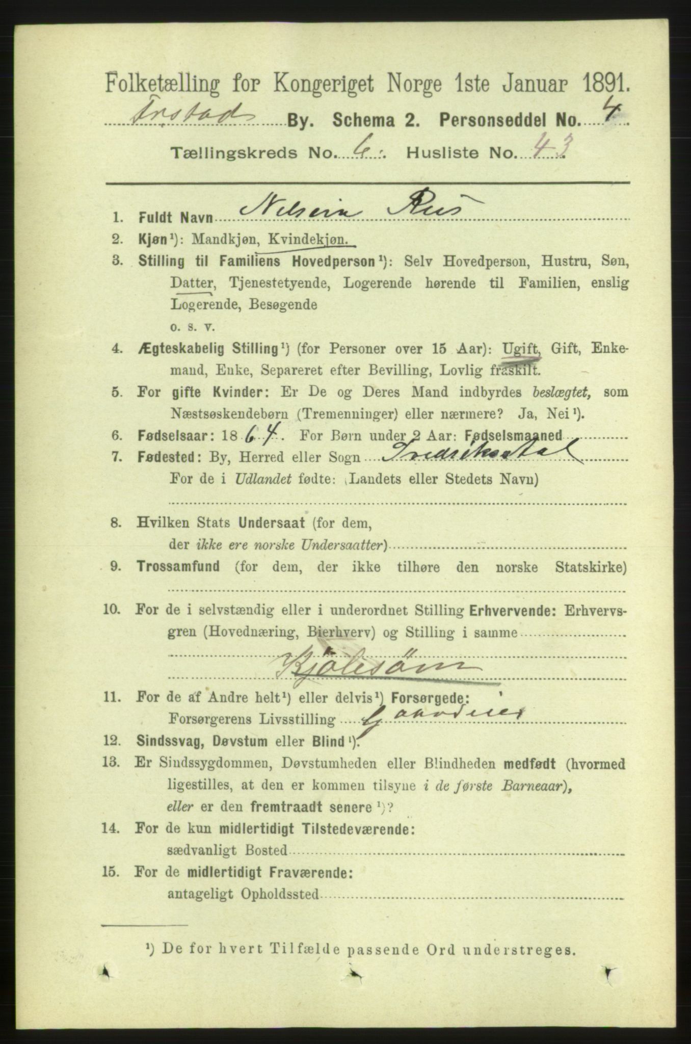 RA, 1891 census for 0103 Fredrikstad, 1891, p. 8039