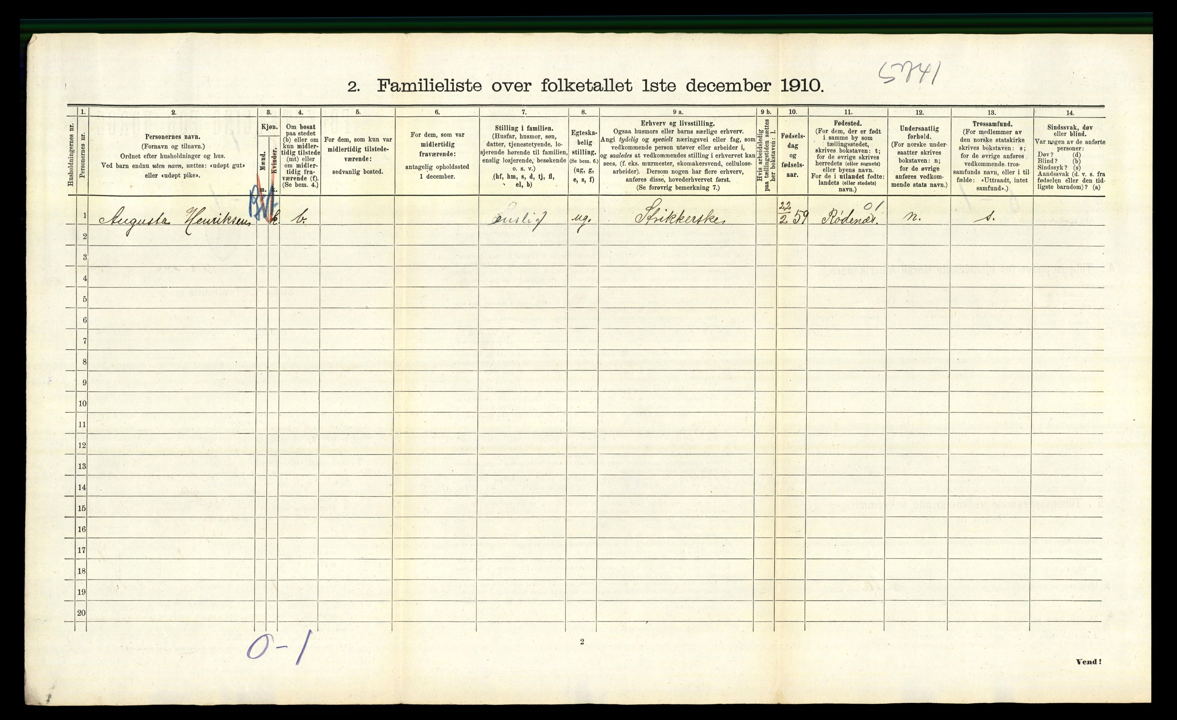 RA, 1910 census for Kristiania, 1910, p. 124696