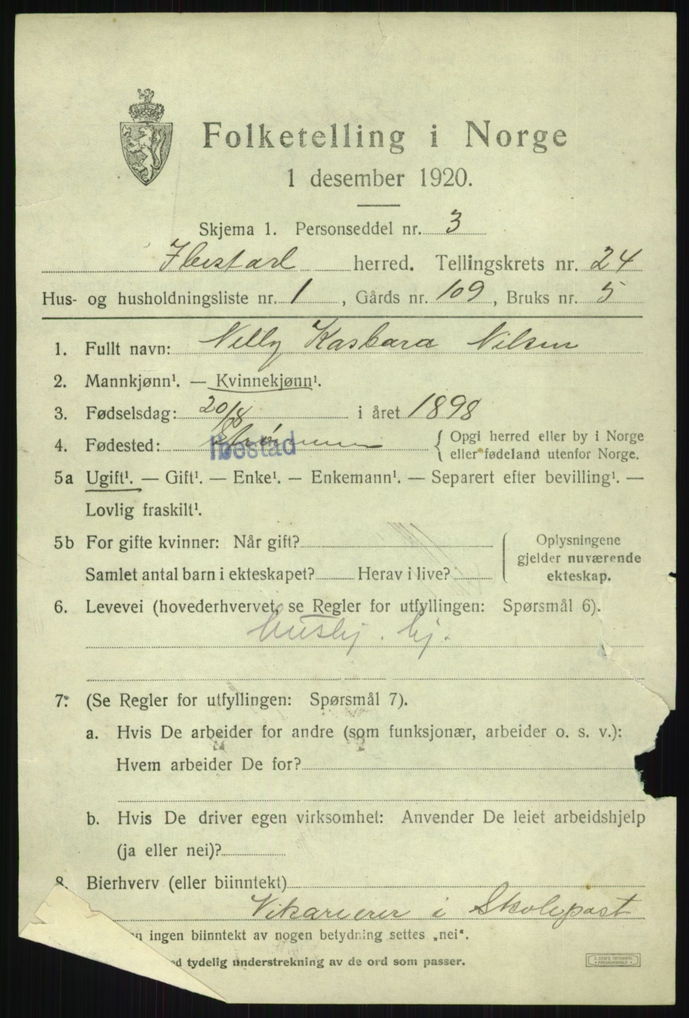 SATØ, 1920 census for Ibestad, 1920, p. 12921