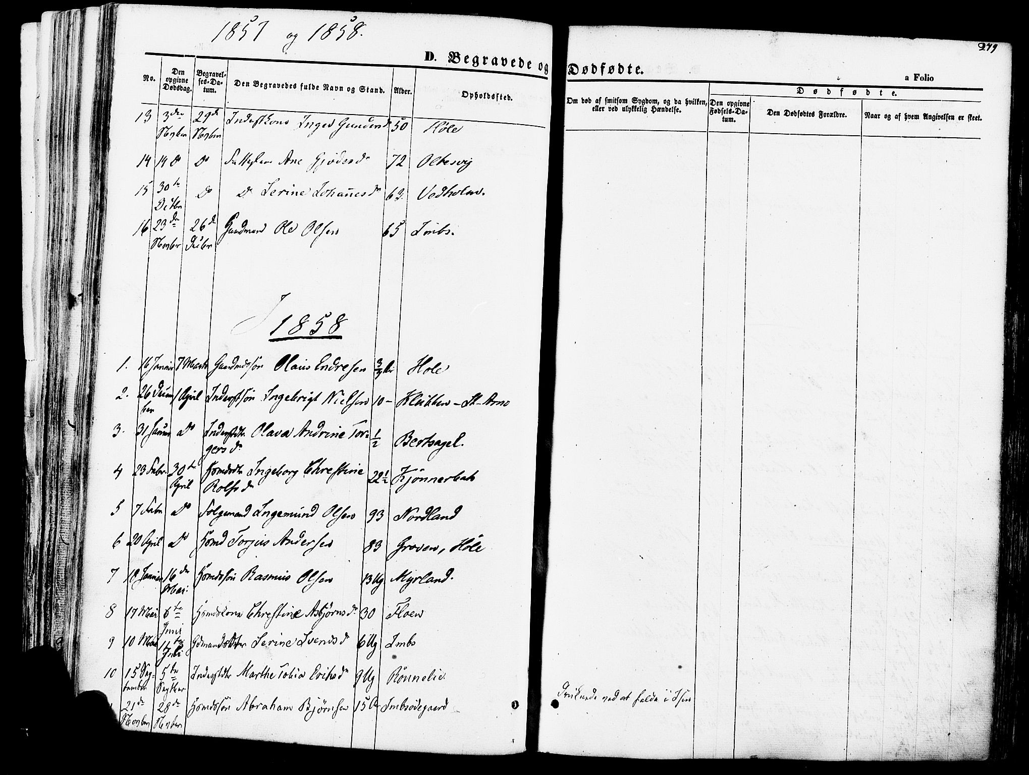 Høgsfjord sokneprestkontor, SAST/A-101624/H/Ha/Haa/L0002: Parish register (official) no. A 2, 1855-1885, p. 279