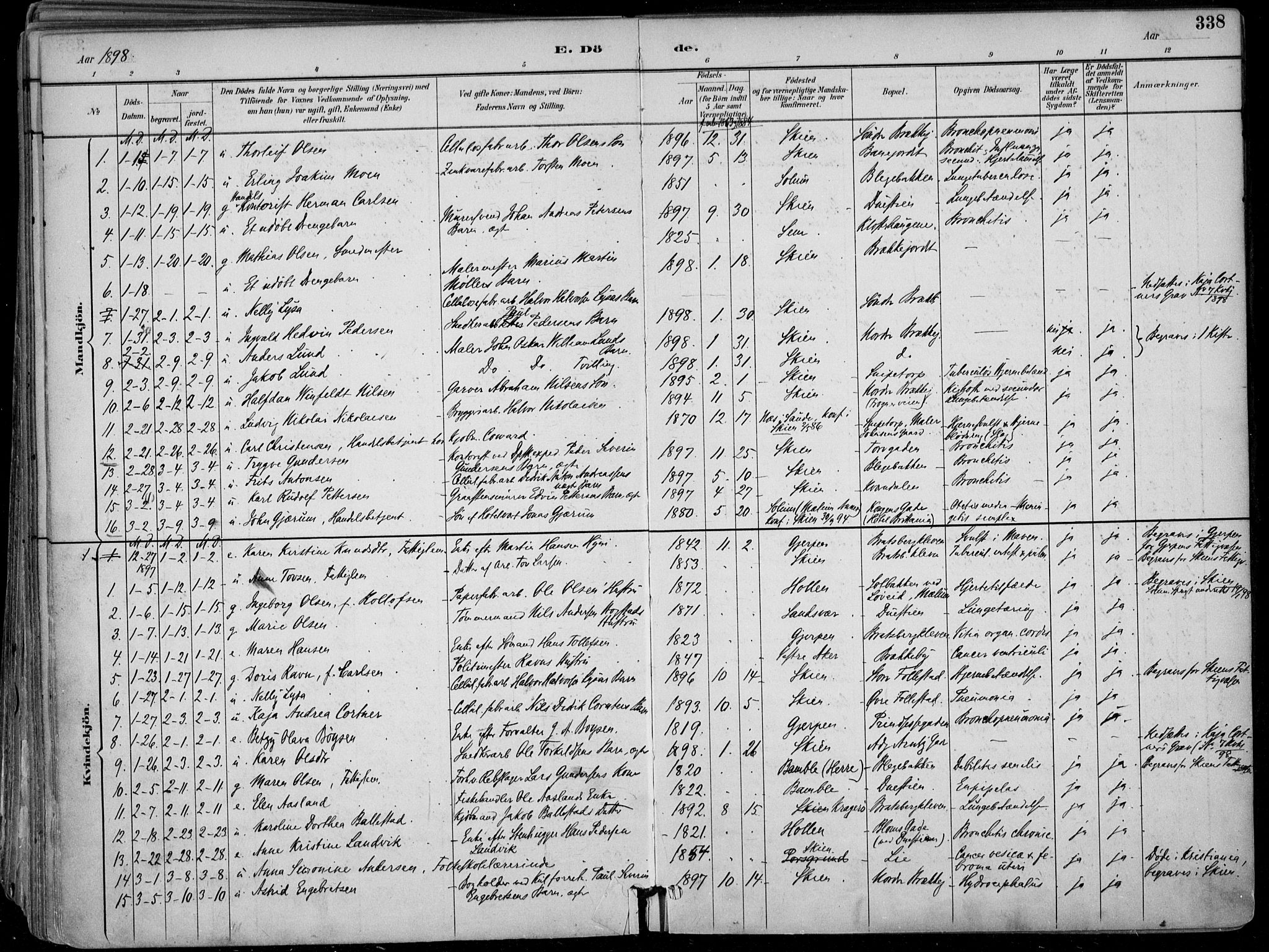 Skien kirkebøker, SAKO/A-302/F/Fa/L0010: Parish register (official) no. 10, 1891-1899, p. 338