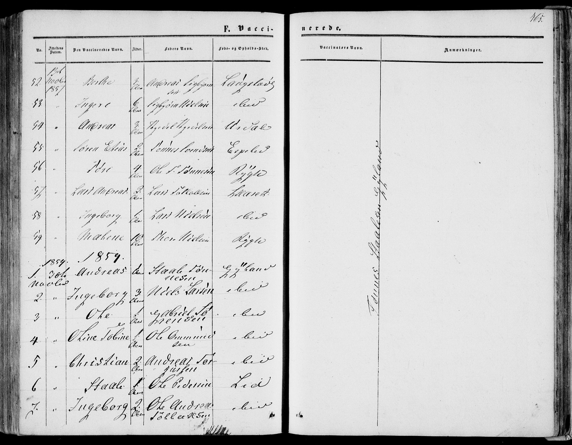 Bakke sokneprestkontor, AV/SAK-1111-0002/F/Fa/Fab/L0002: Parish register (official) no. A 2, 1855-1884, p. 465