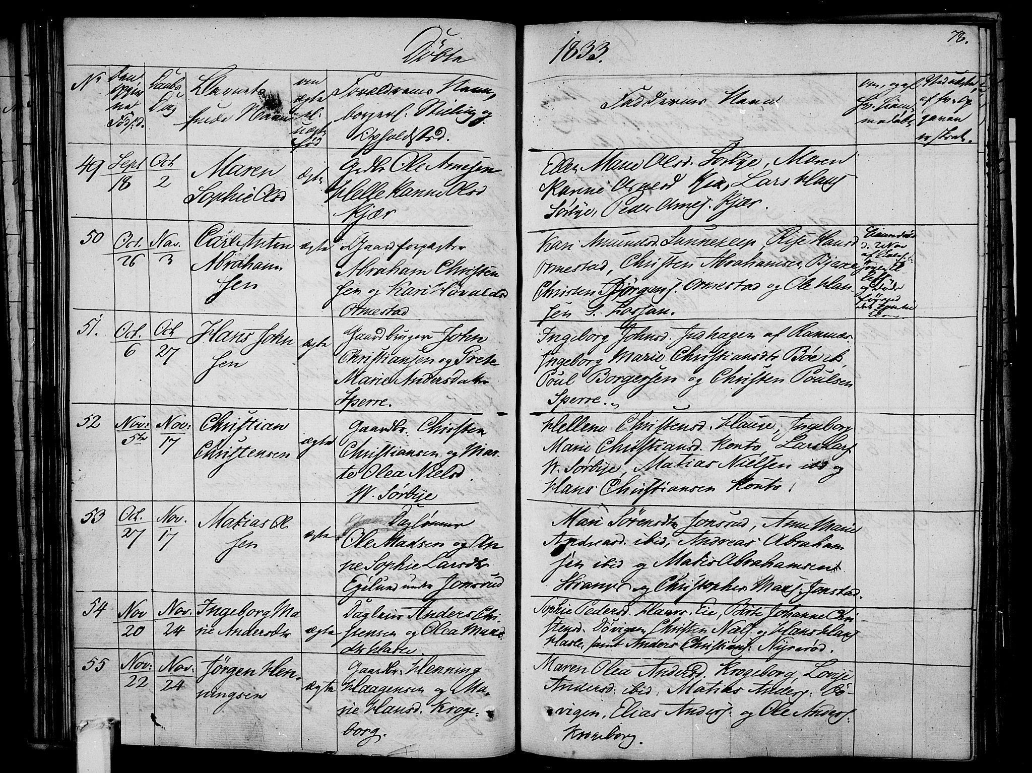 Våle kirkebøker, AV/SAKO-A-334/F/Fa/L0008: Parish register (official) no. I 8, 1824-1844, p. 78