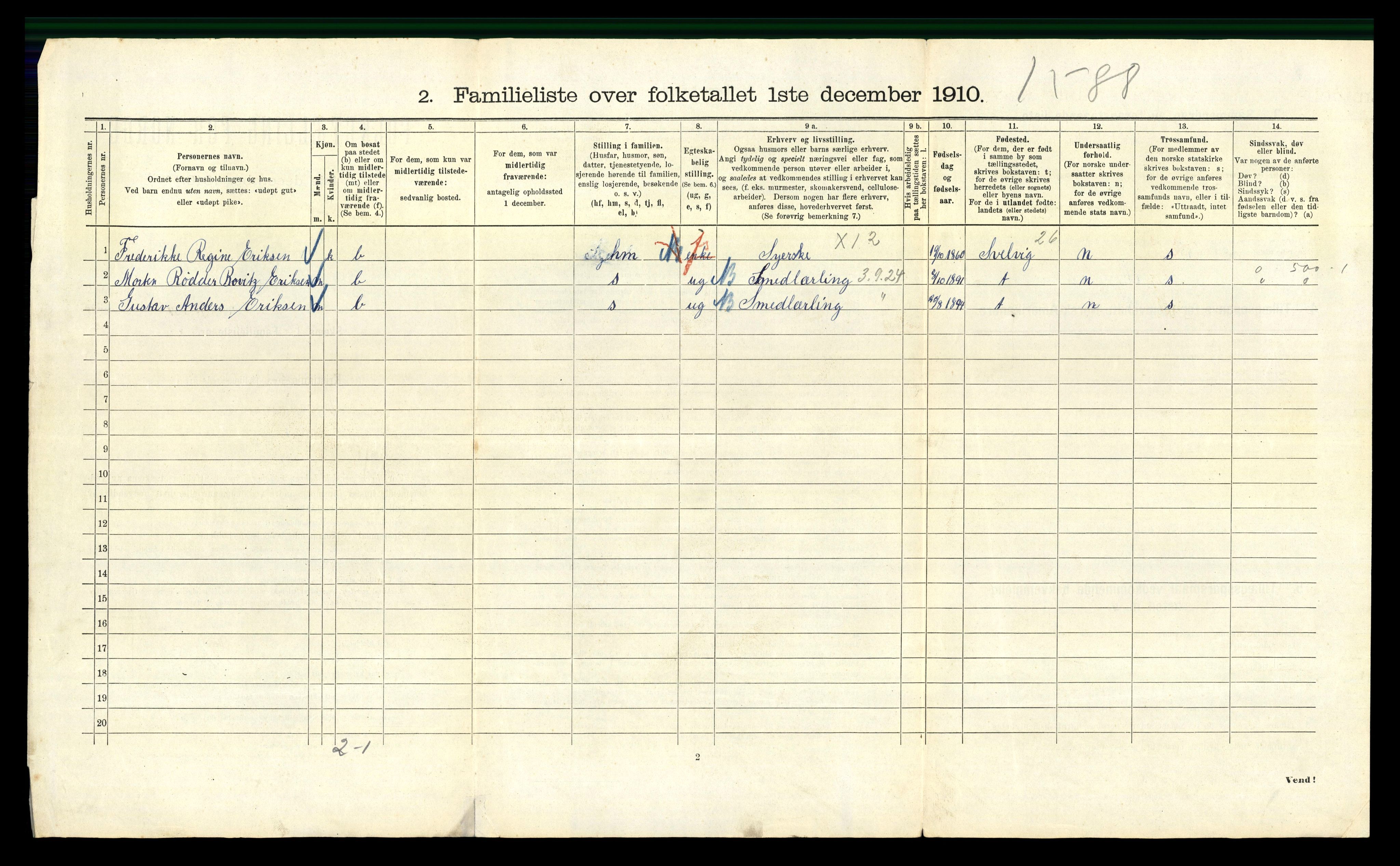 RA, 1910 census for Kristiania, 1910, p. 92538