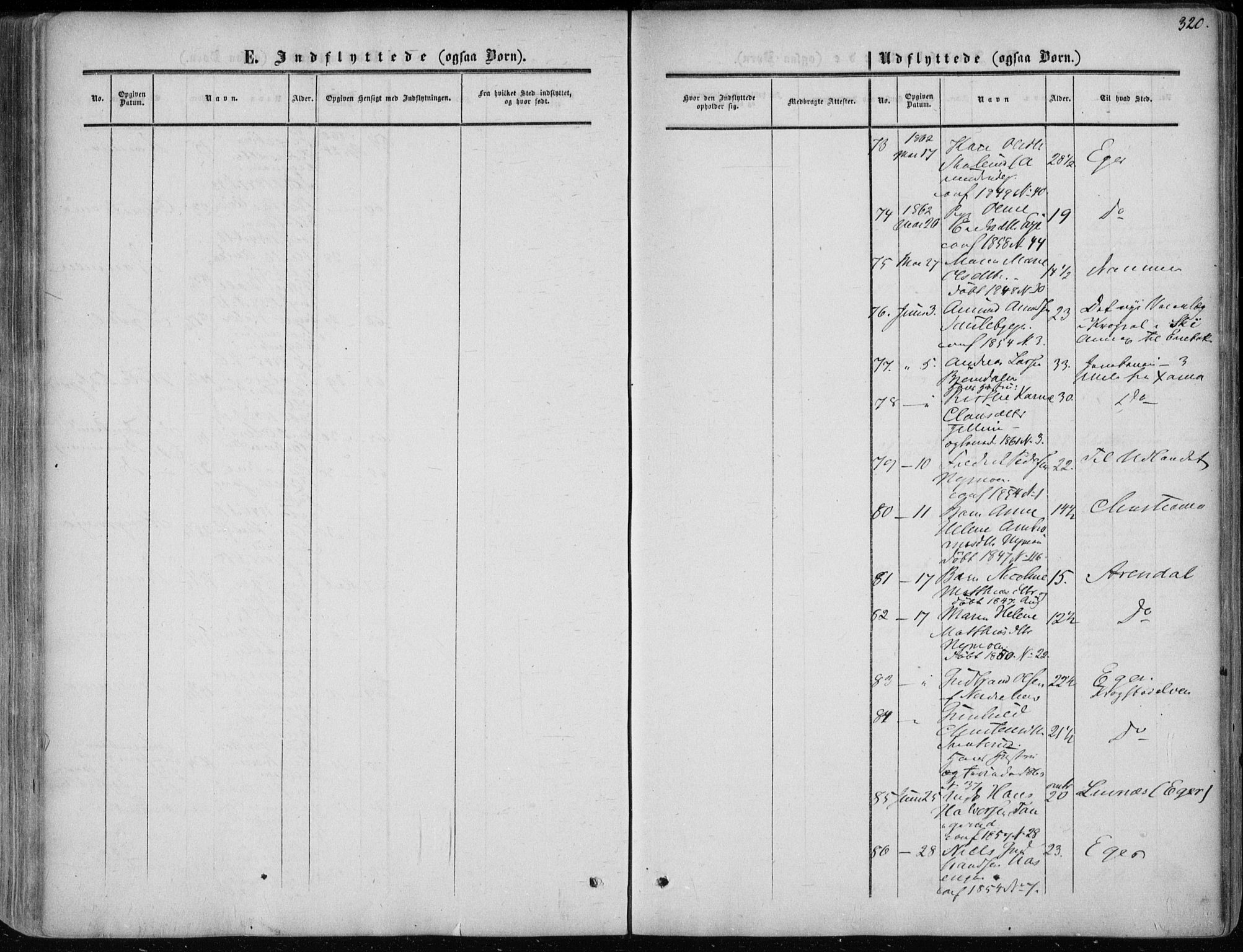 Modum kirkebøker, SAKO/A-234/F/Fa/L0009: Parish register (official) no. 9, 1860-1864, p. 320