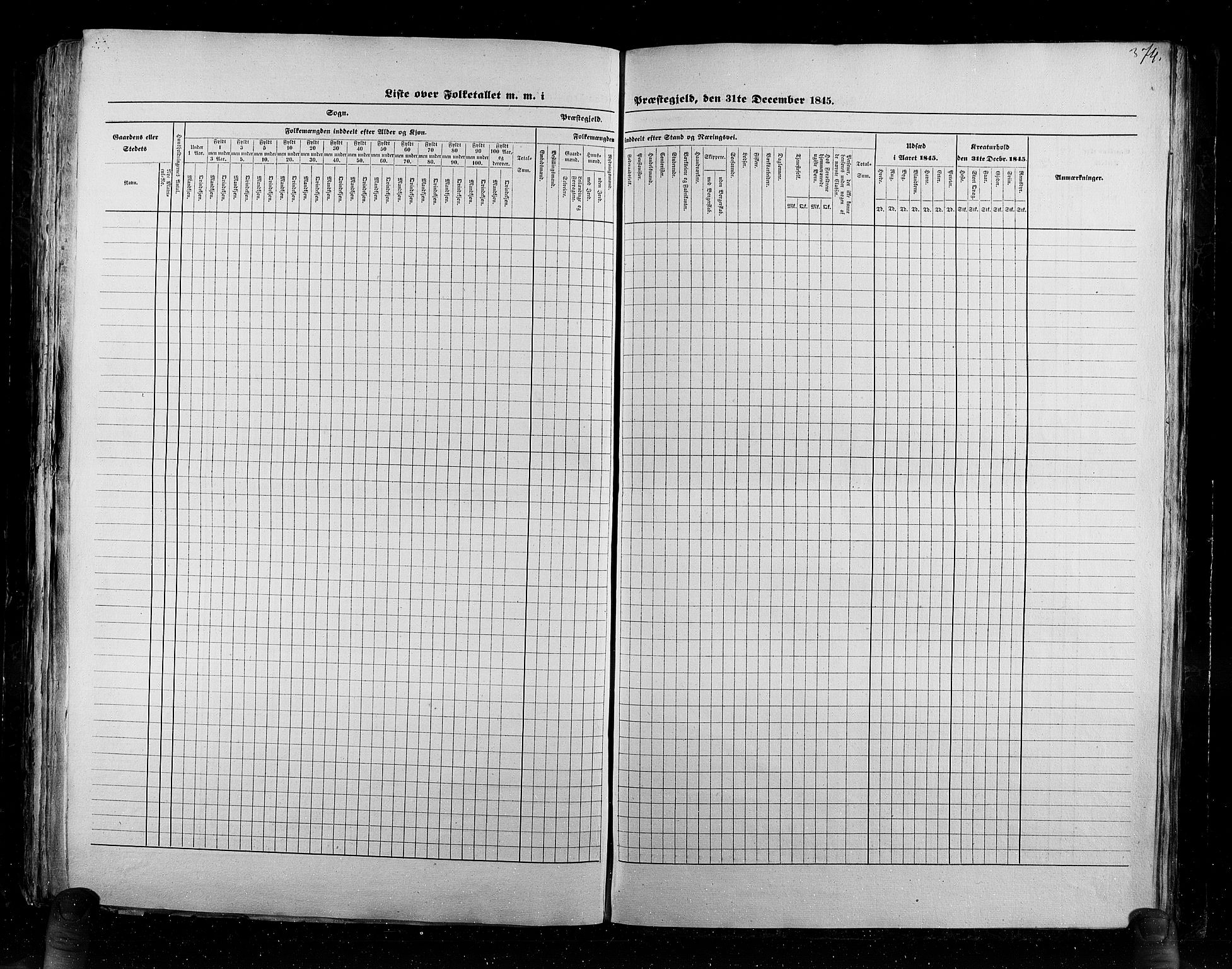 RA, Census 1845, vol. 6: Lister og Mandal amt og Stavanger amt, 1845, p. 374