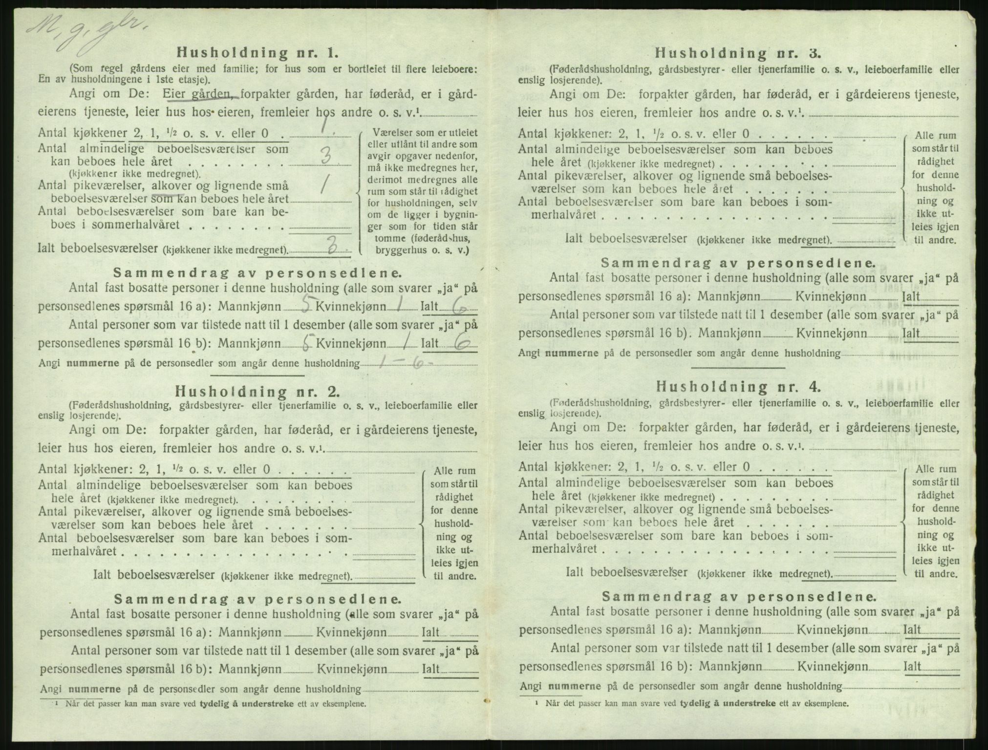 SAK, 1920 census for Øyestad, 1920, p. 1345