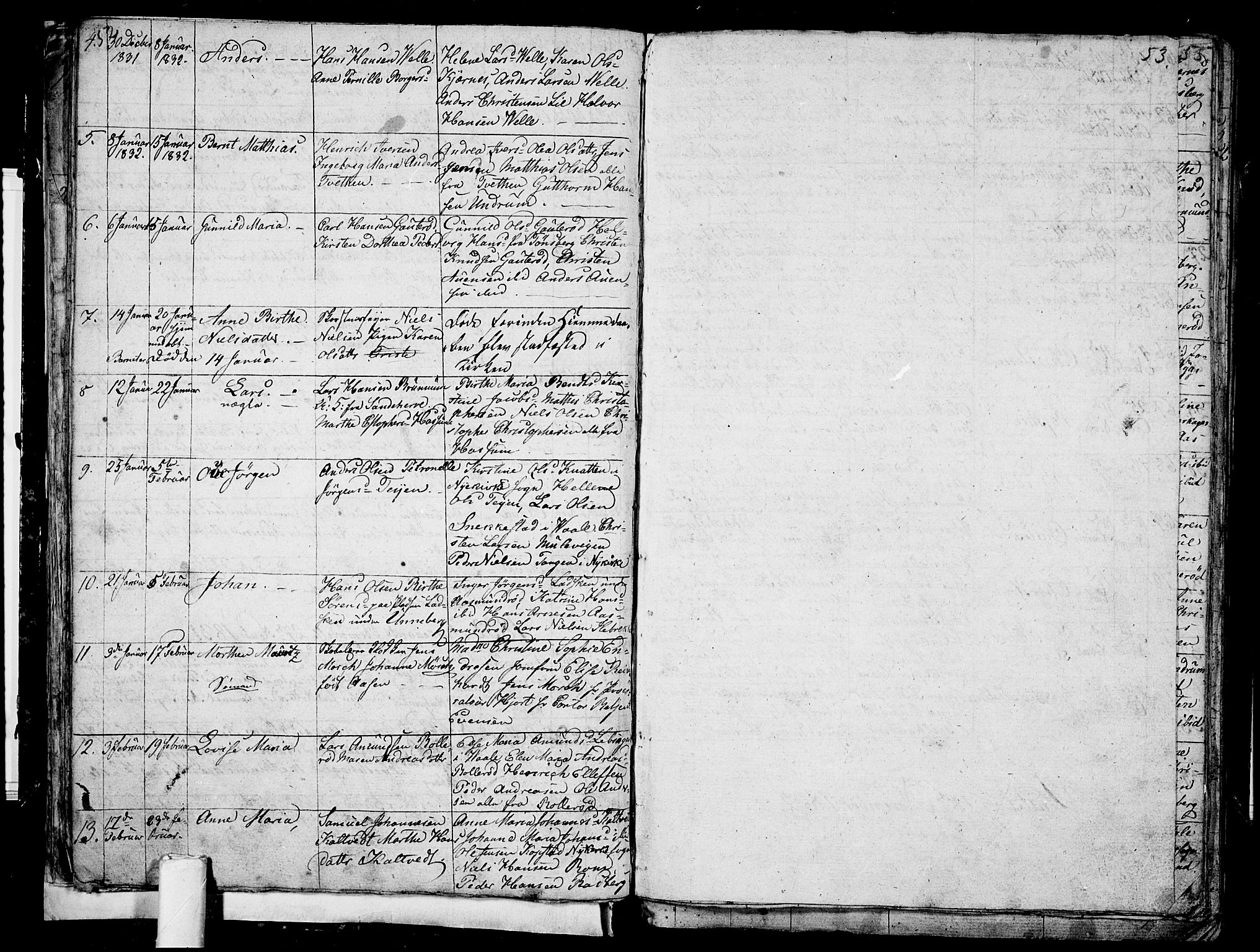 Sem kirkebøker, AV/SAKO-A-5/G/Ga/L0002: Parish register (copy) no. I 2, 1826-1844, p. 52-53