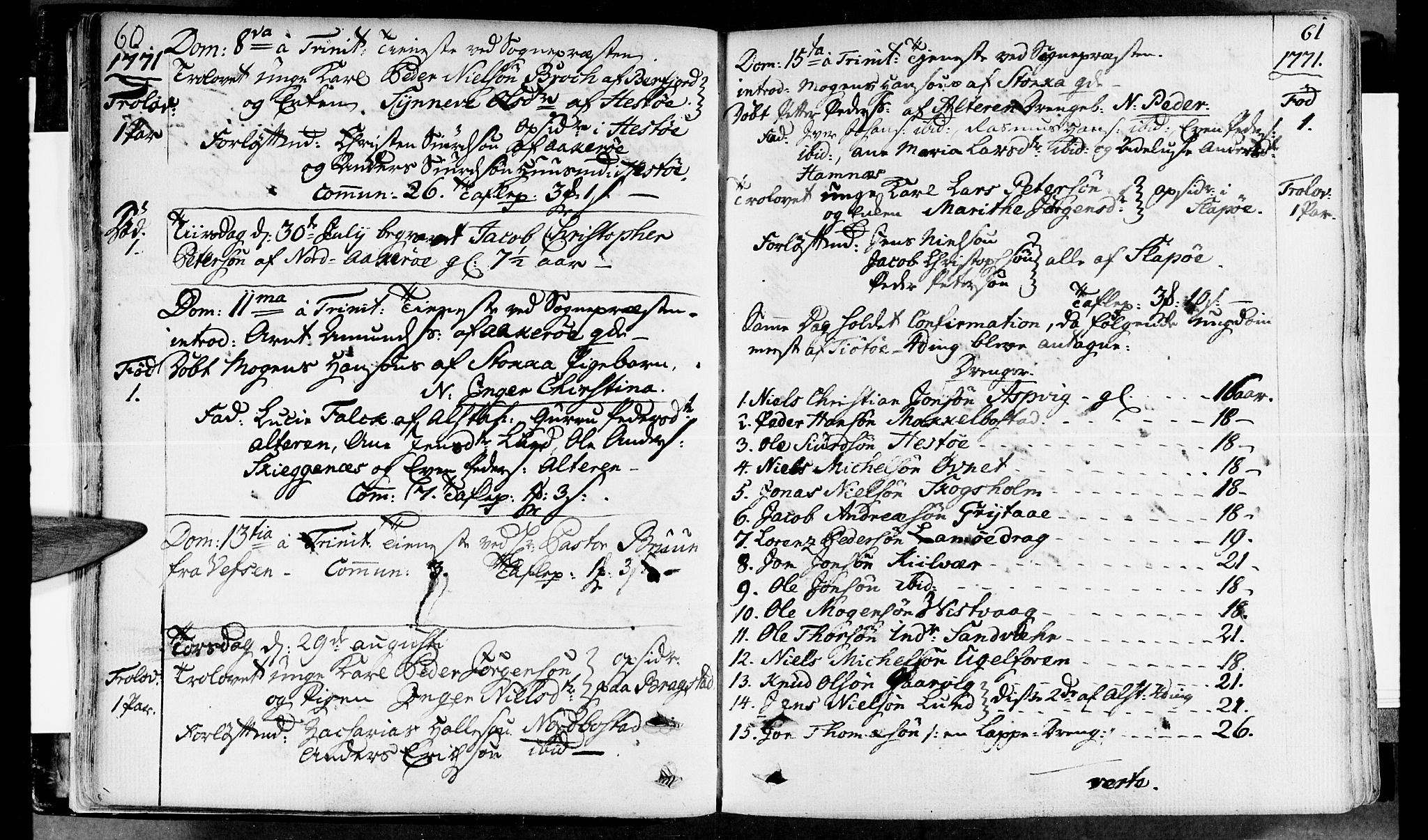 Ministerialprotokoller, klokkerbøker og fødselsregistre - Nordland, AV/SAT-A-1459/830/L0436: Parish register (official) no. 830A05 /1, 1737-1804, p. 60-61