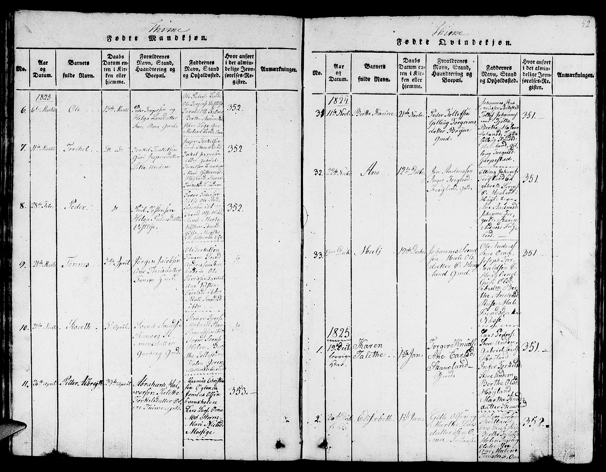 Lye sokneprestkontor, SAST/A-101794/001/30BB/L0001: Parish register (copy) no. B 1 /1, 1816-1826, p. 52