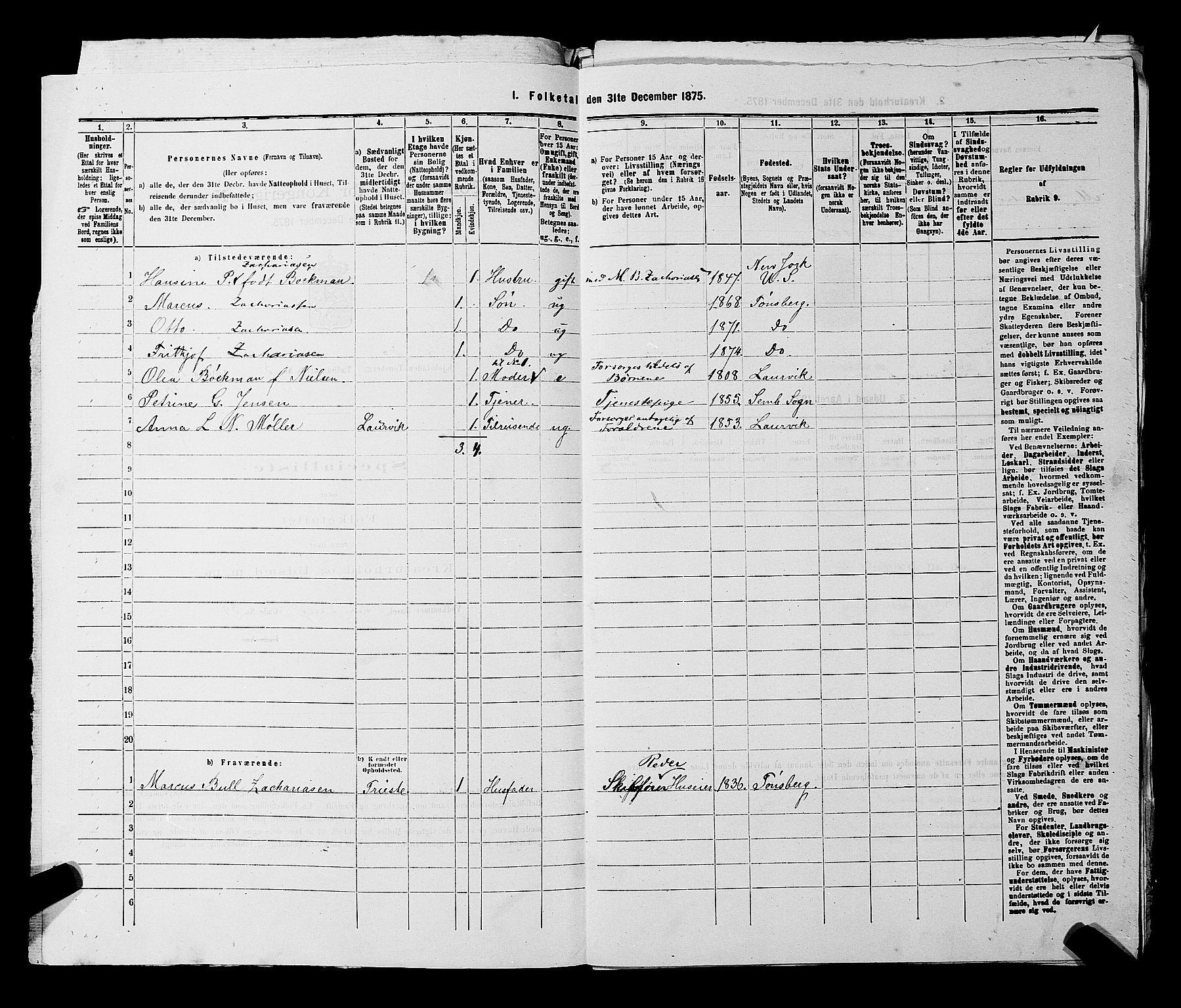 SAKO, 1875 census for 0705P Tønsberg, 1875, p. 85