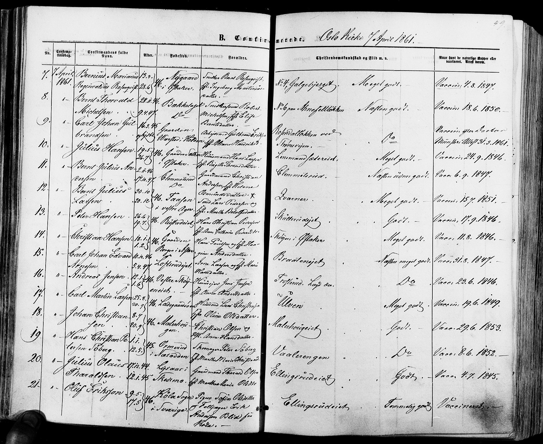 Vestre Aker prestekontor Kirkebøker, SAO/A-10025/F/Fa/L0005: Parish register (official) no. 5, 1859-1877, p. 49