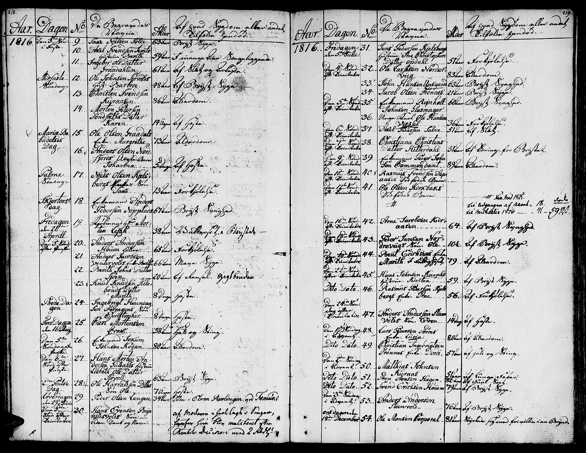 Ministerialprotokoller, klokkerbøker og fødselsregistre - Sør-Trøndelag, SAT/A-1456/681/L0928: Parish register (official) no. 681A06, 1806-1816, p. 218-219