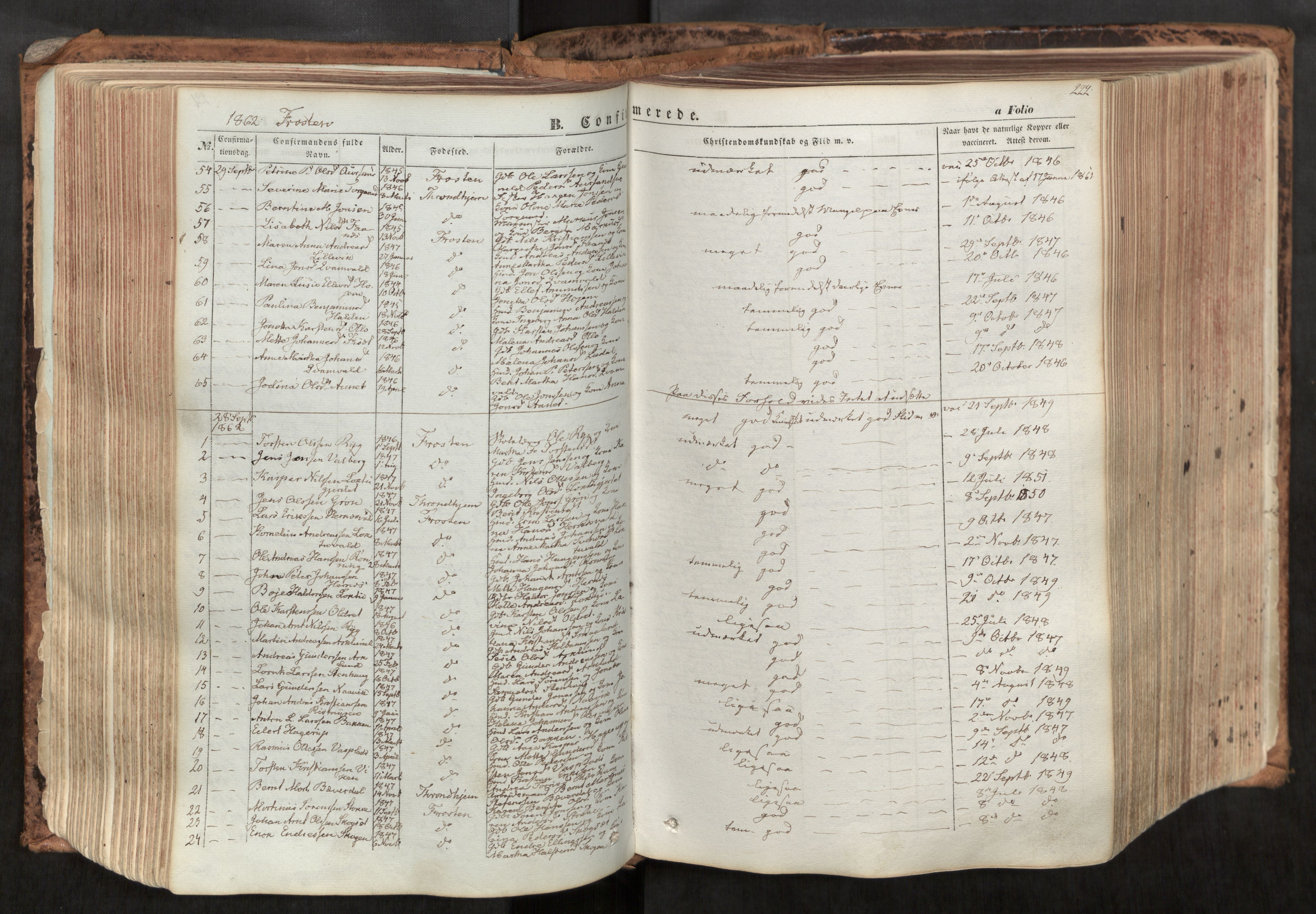Ministerialprotokoller, klokkerbøker og fødselsregistre - Nord-Trøndelag, SAT/A-1458/713/L0116: Parish register (official) no. 713A07, 1850-1877, p. 222