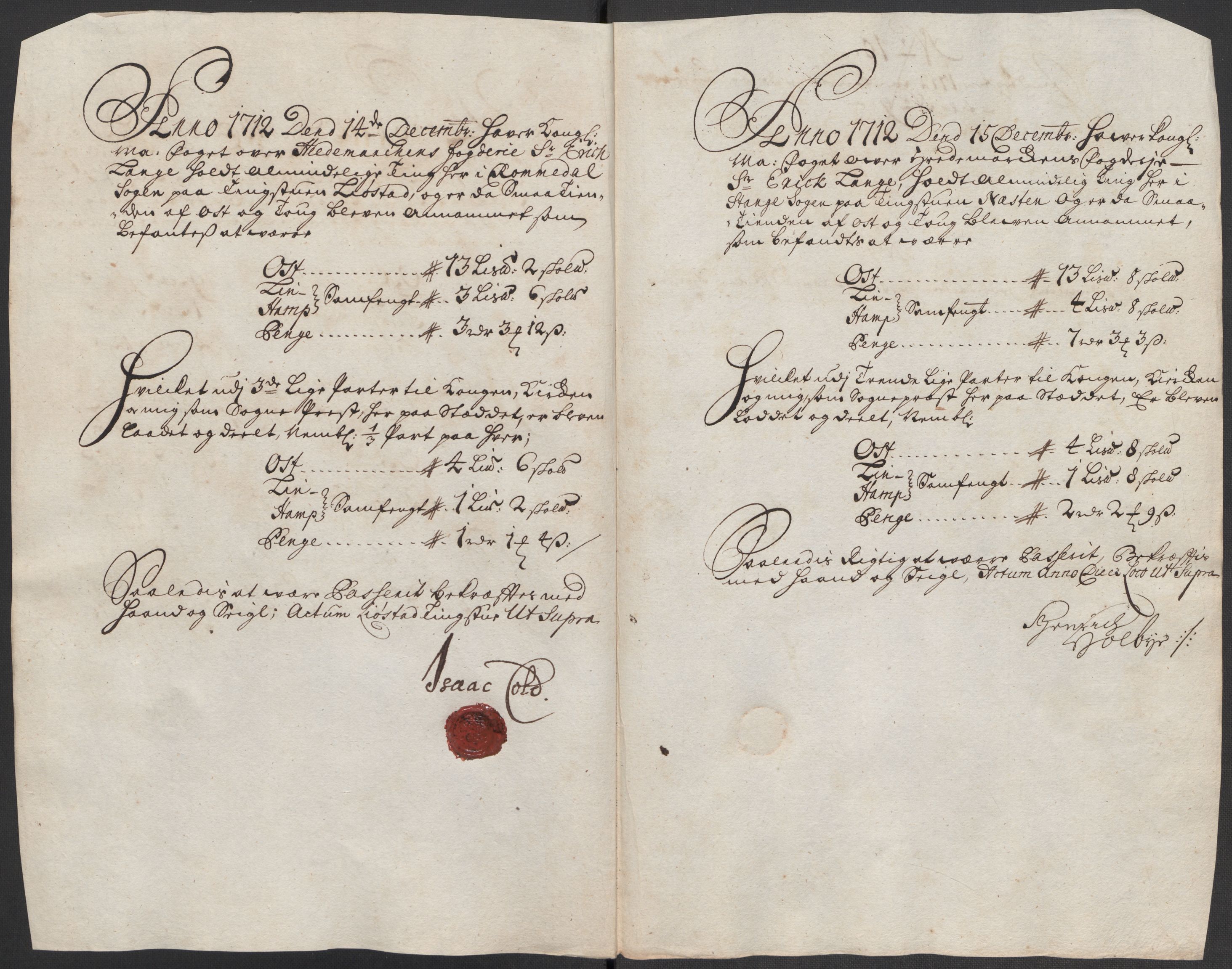 Rentekammeret inntil 1814, Reviderte regnskaper, Fogderegnskap, AV/RA-EA-4092/R16/L1049: Fogderegnskap Hedmark, 1712, p. 222