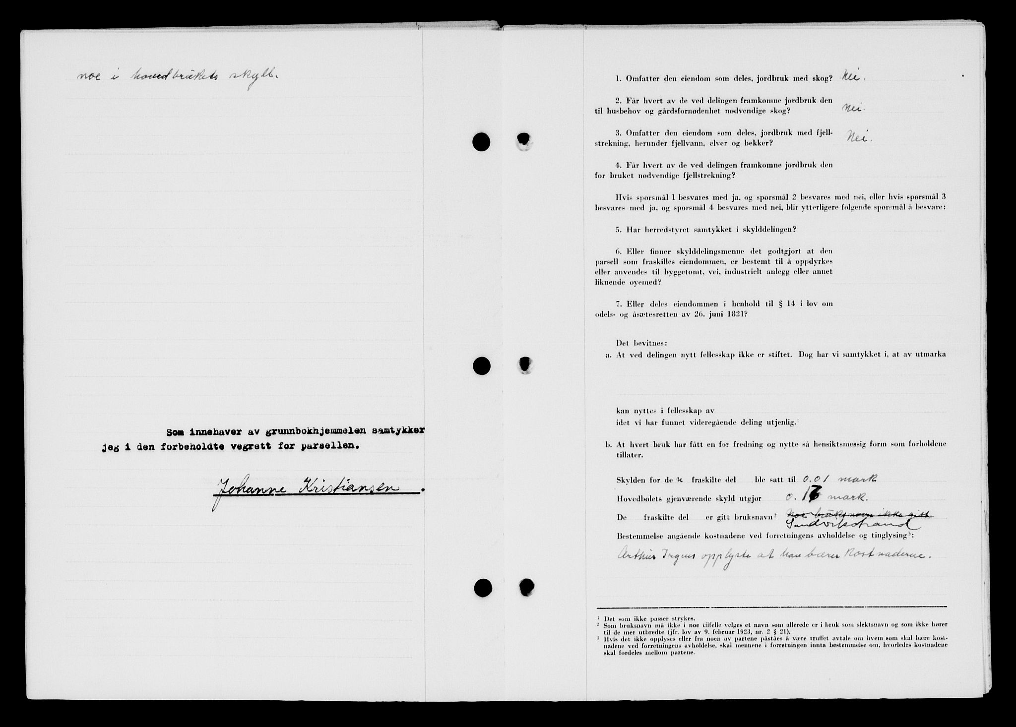 Lyngdal sorenskriveri, AV/SAK-1221-0004/G/Gb/L0663: Mortgage book no. A IX, 1948-1949, Diary no: : 414/1949