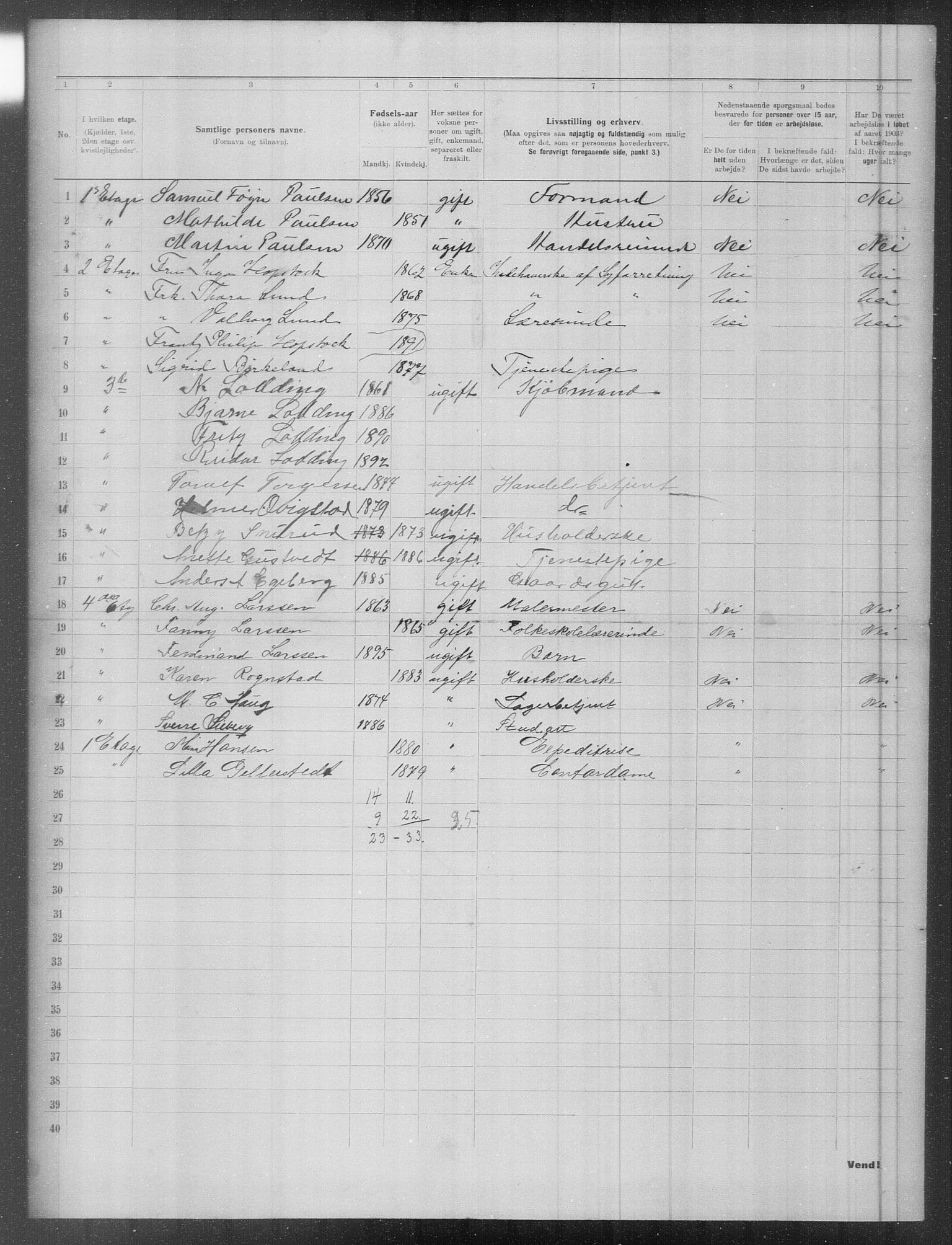 OBA, Municipal Census 1903 for Kristiania, 1903, p. 6982