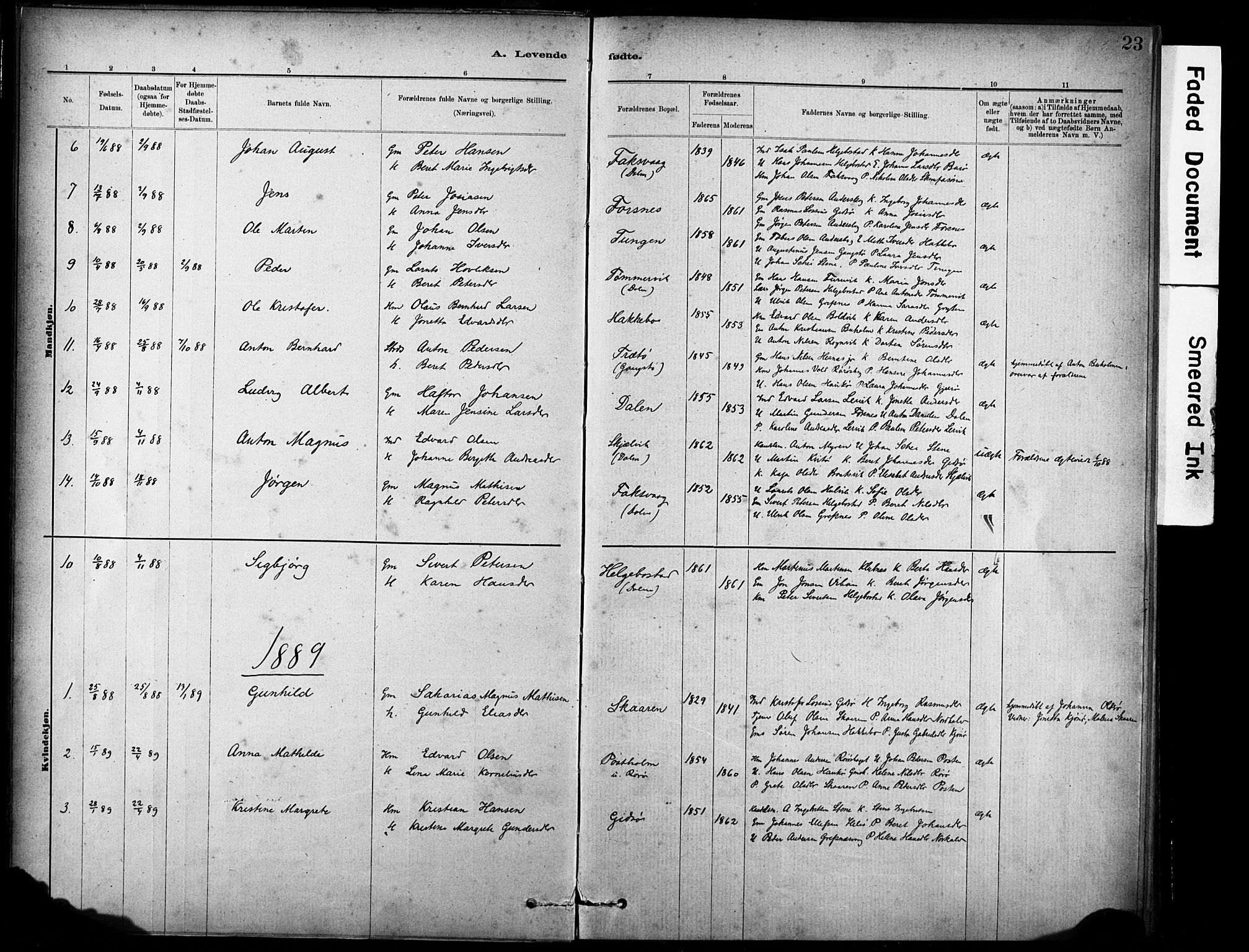 Ministerialprotokoller, klokkerbøker og fødselsregistre - Sør-Trøndelag, SAT/A-1456/635/L0551: Parish register (official) no. 635A01, 1882-1899, p. 23