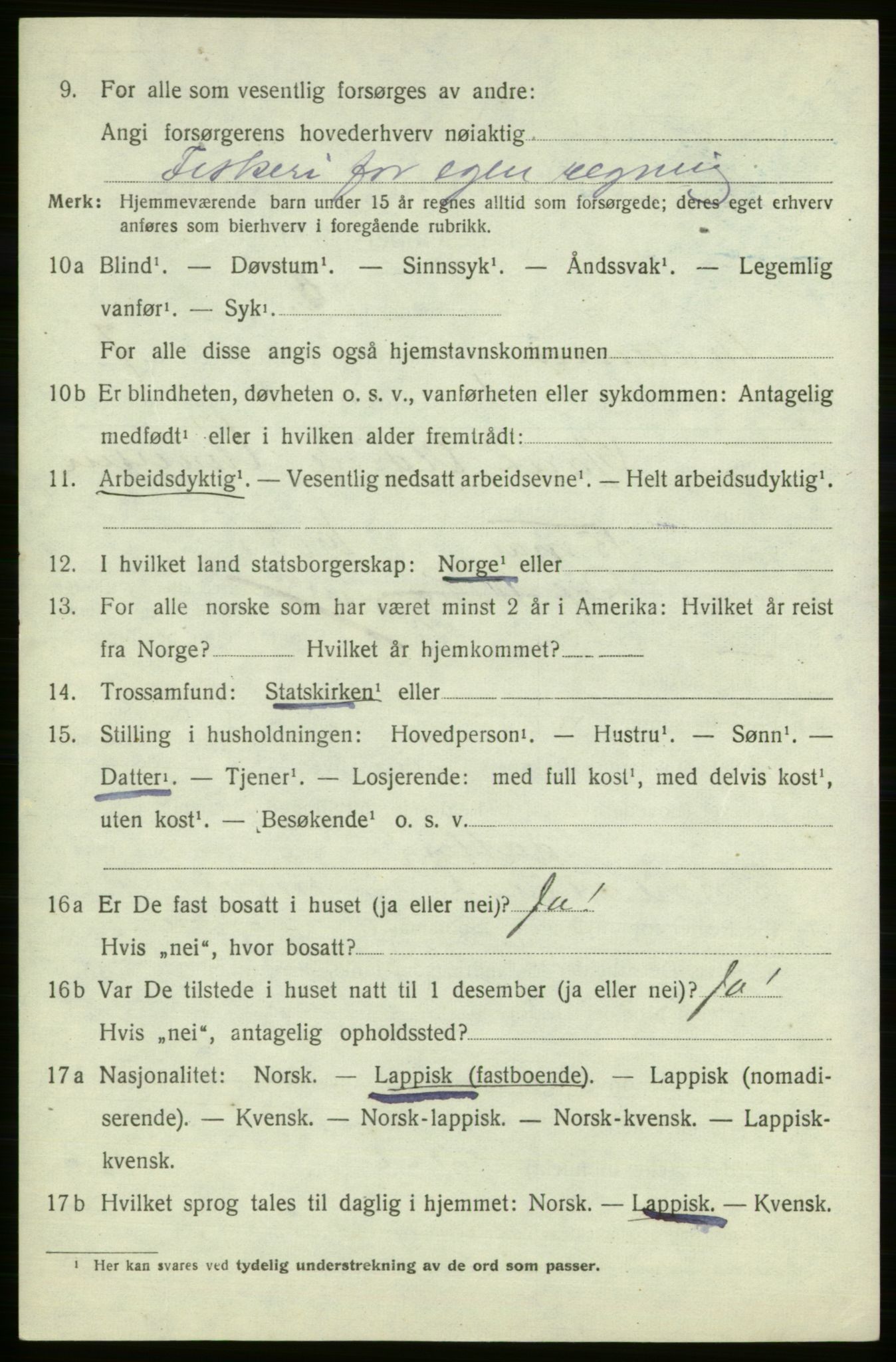 SATØ, 1920 census for , 1920, p. 2127