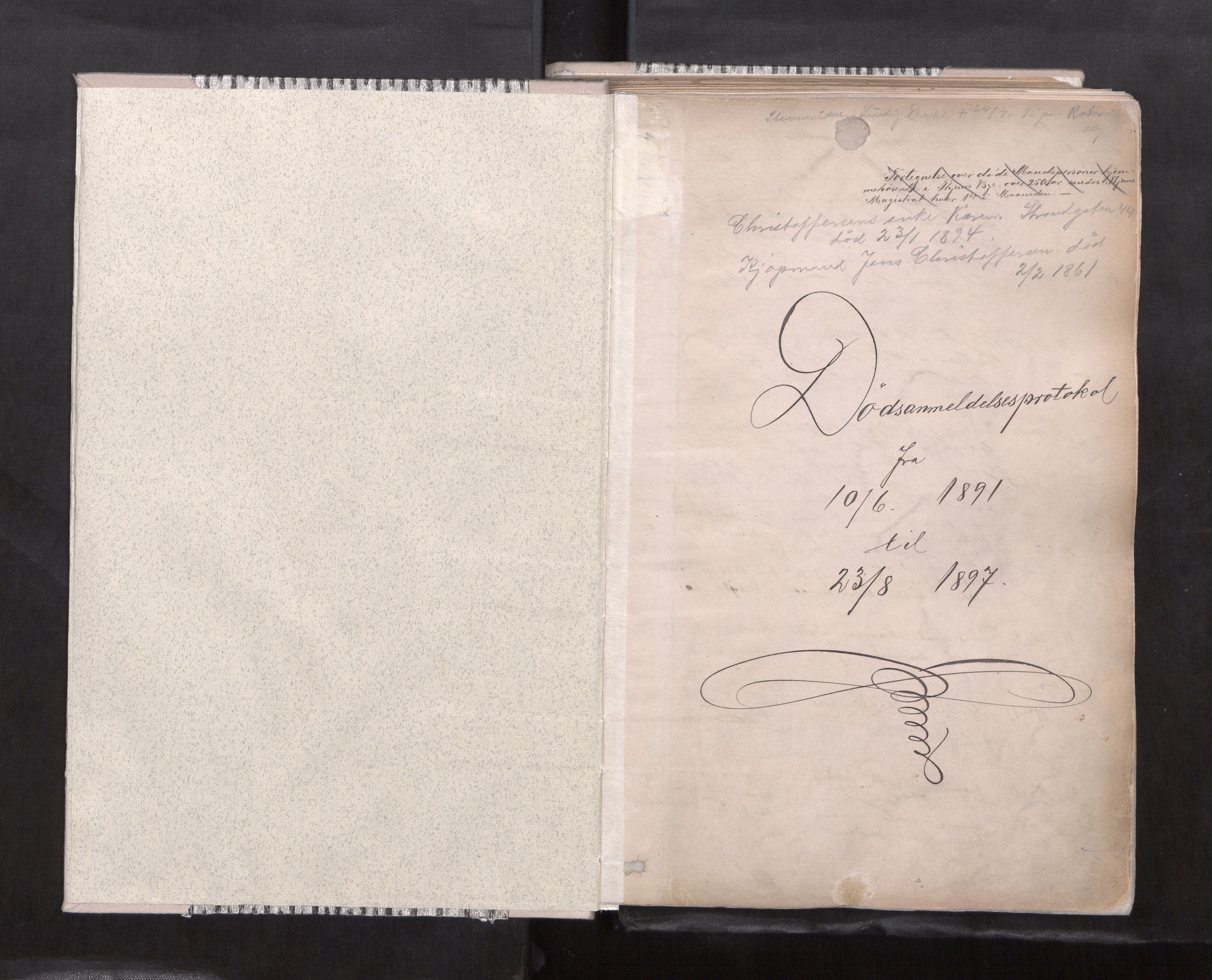 Trondheim byfogd, AV/SAT-A-0003/1/3/3L/L0004: Dødsanmeldelsesprotokoll, 1891-1897