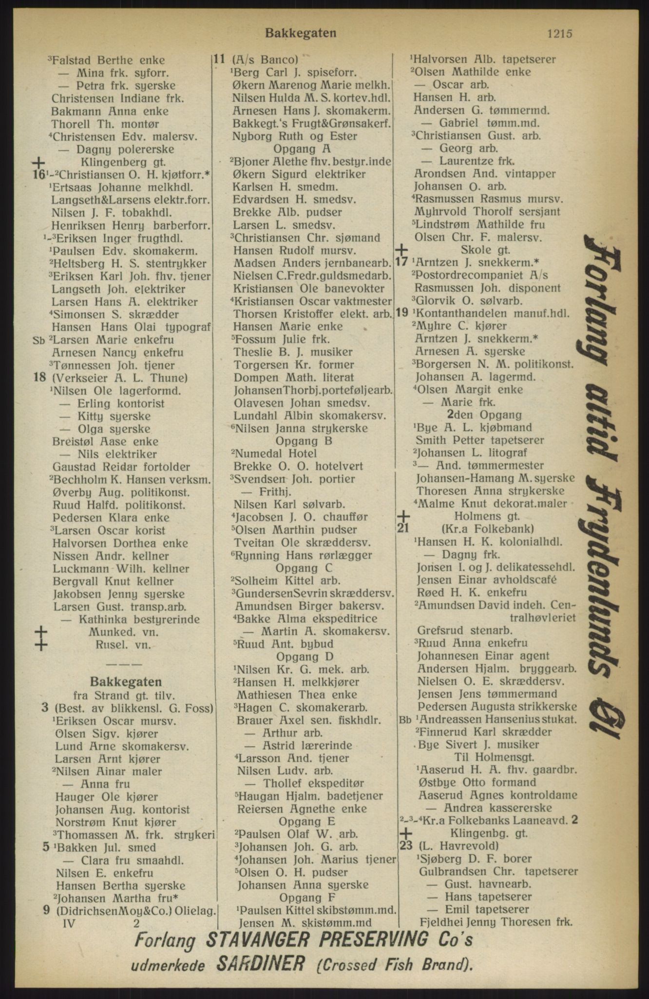 Kristiania/Oslo adressebok, PUBL/-, 1914, p. 1215