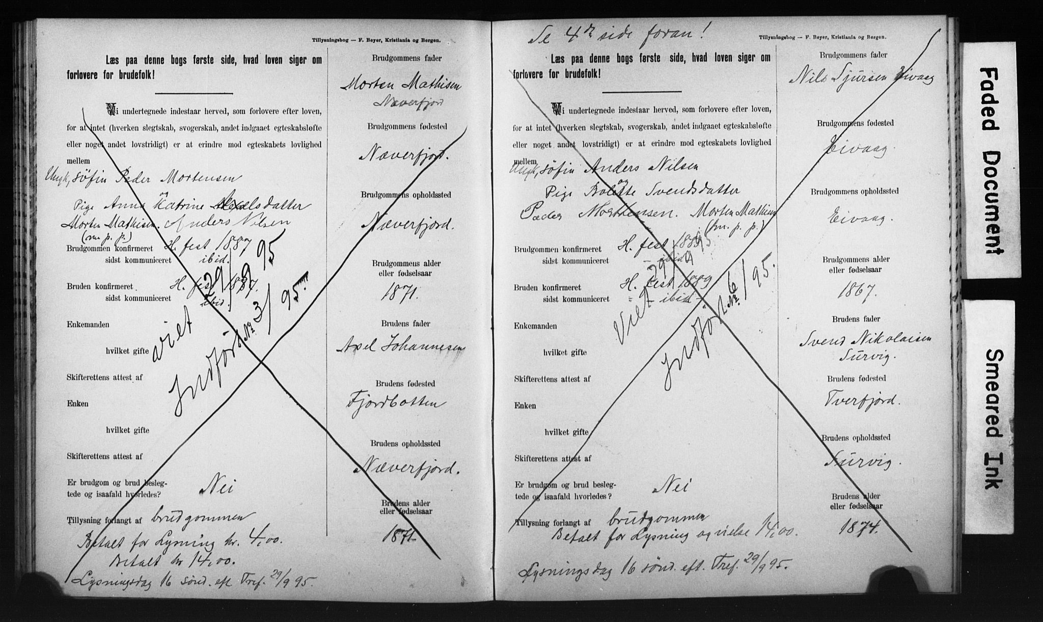 Hammerfest sokneprestkontor, AV/SATØ-S-1347/I/Ib/L0070/0003: Banns register no. 70.3, 1893-1896