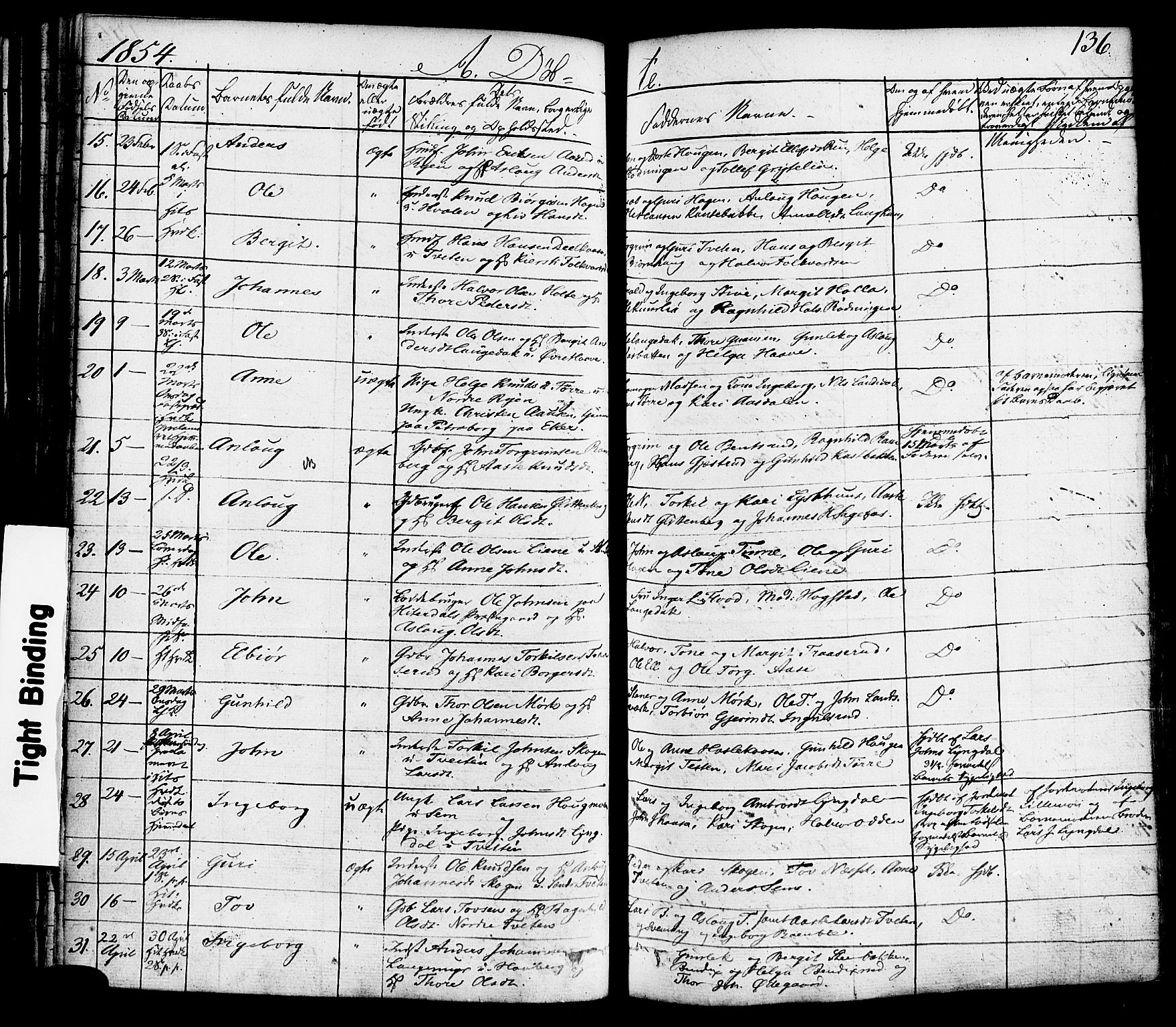 Heddal kirkebøker, AV/SAKO-A-268/F/Fa/L0006: Parish register (official) no. I 6, 1837-1854, p. 136