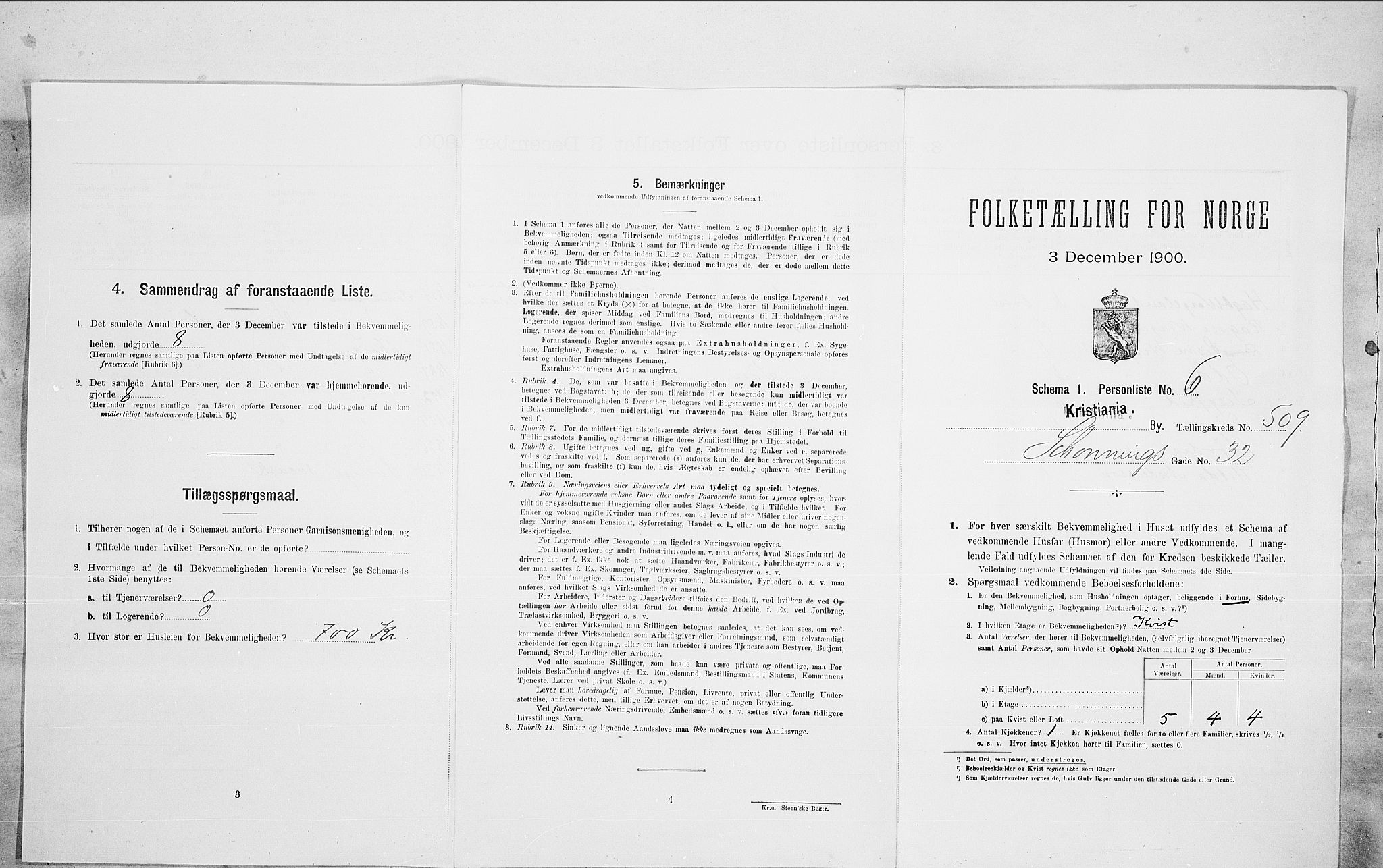 SAO, 1900 census for Kristiania, 1900, p. 83339