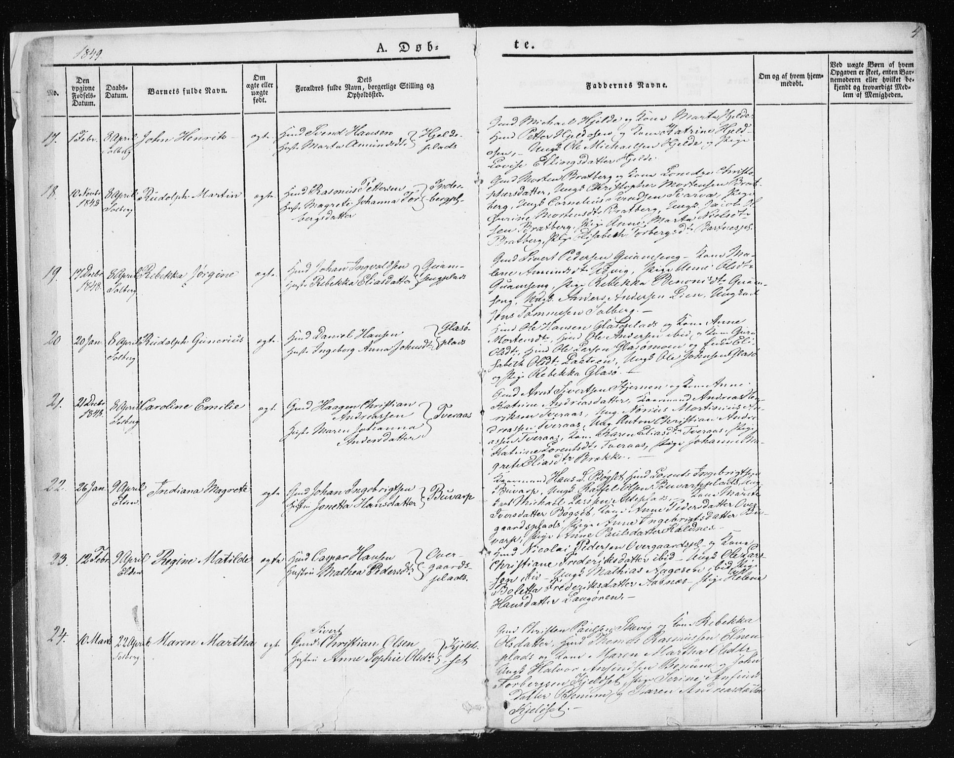 Ministerialprotokoller, klokkerbøker og fødselsregistre - Nord-Trøndelag, AV/SAT-A-1458/741/L0393: Parish register (official) no. 741A07, 1849-1863, p. 4