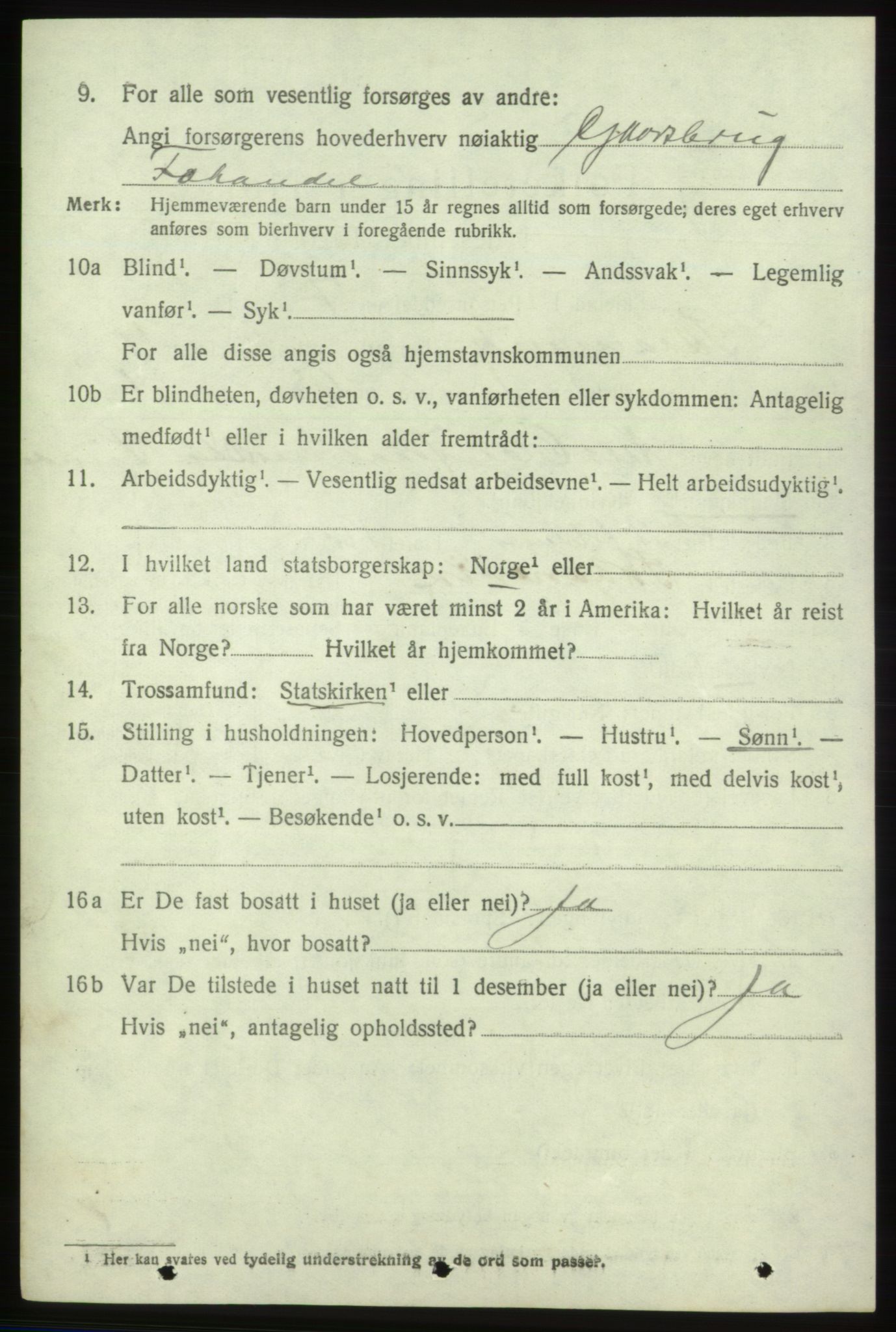 SAB, 1920 census for Skånevik, 1920, p. 5088