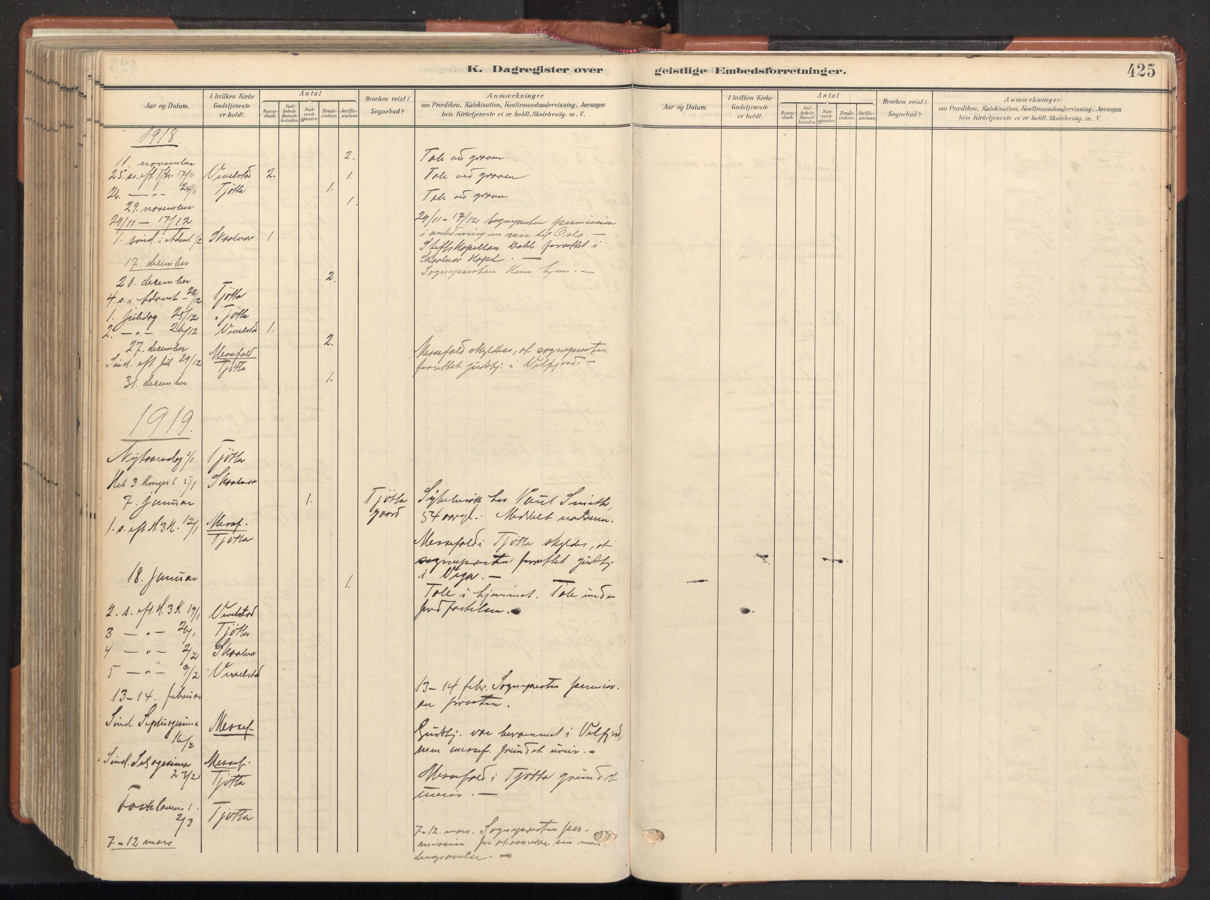 Ministerialprotokoller, klokkerbøker og fødselsregistre - Nordland, AV/SAT-A-1459/817/L0265: Parish register (official) no. 817A05, 1908-1944, p. 425