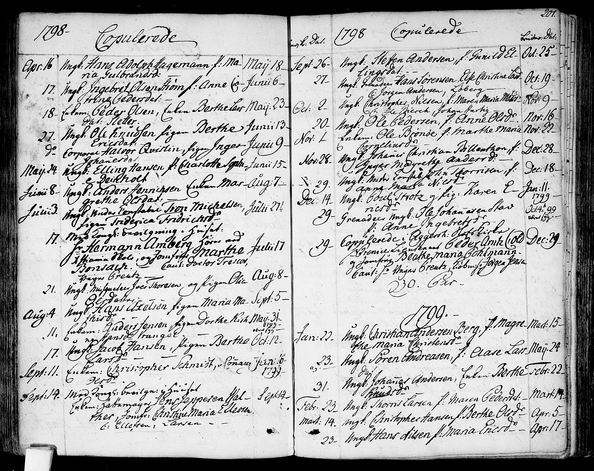 Garnisonsmenigheten Kirkebøker, SAO/A-10846/F/Fa/L0003: Parish register (official) no. 3, 1777-1809, p. 201