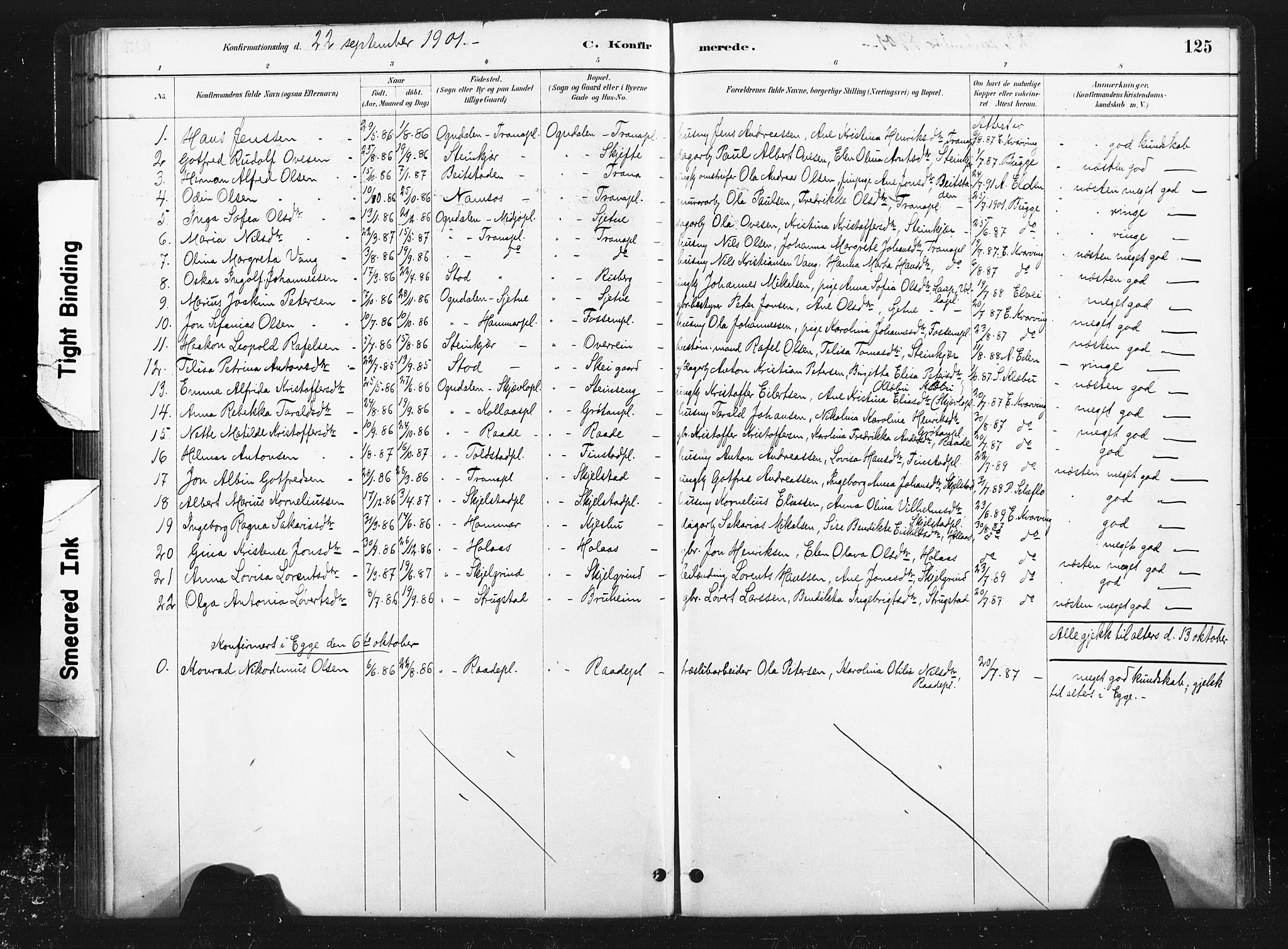 Ministerialprotokoller, klokkerbøker og fødselsregistre - Nord-Trøndelag, SAT/A-1458/736/L0361: Parish register (official) no. 736A01, 1884-1906, p. 125