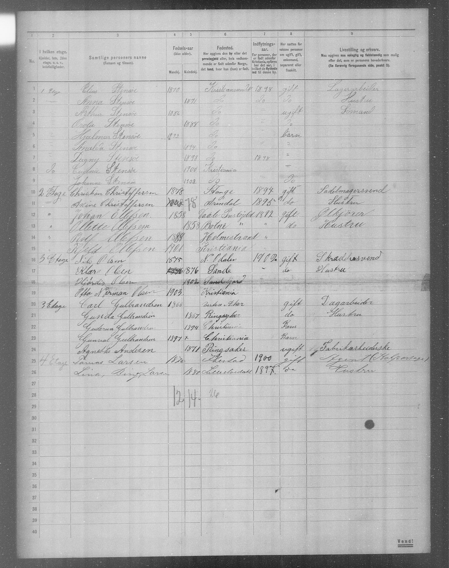 OBA, Municipal Census 1904 for Kristiania, 1904, p. 17818