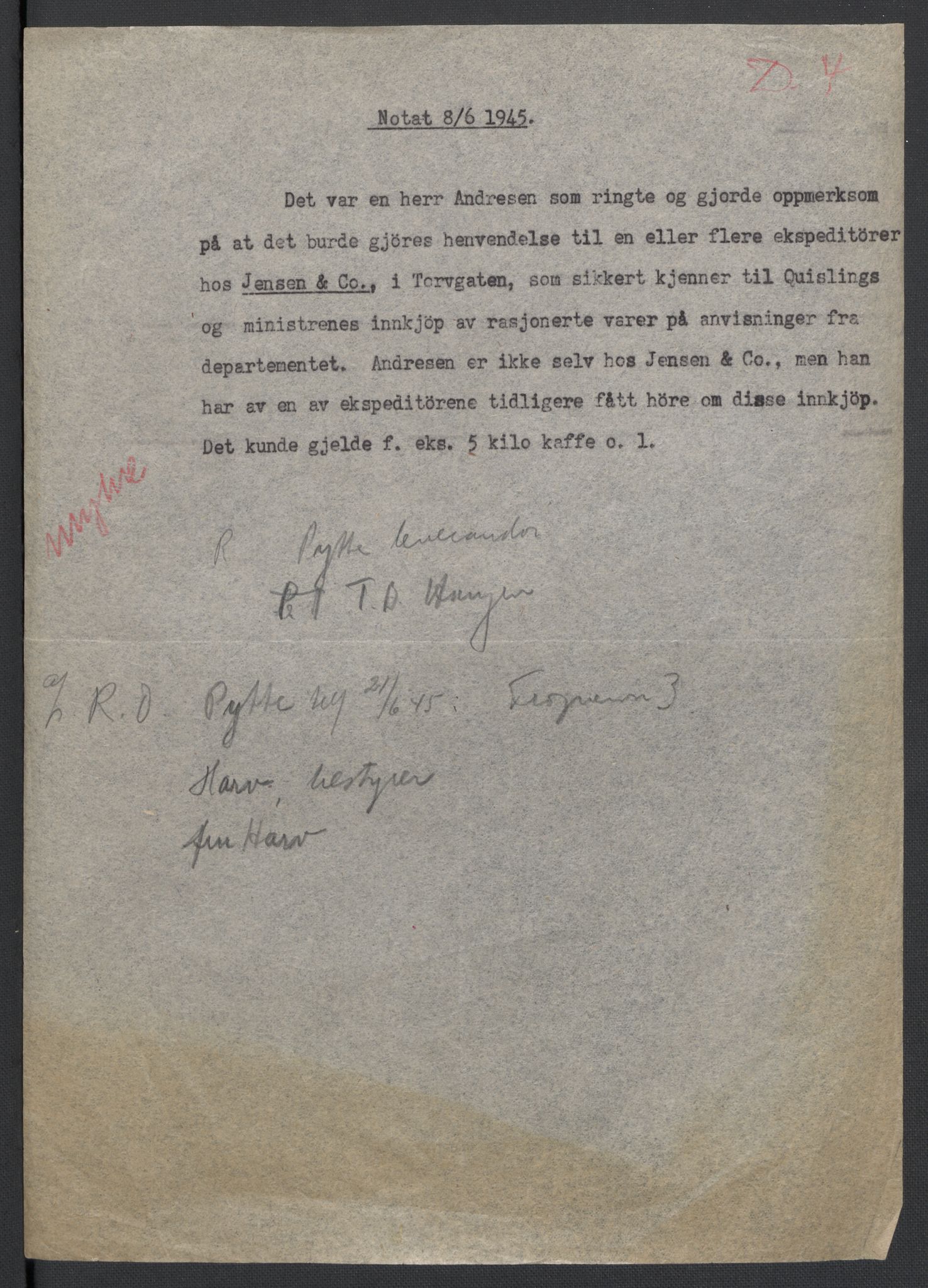 Landssvikarkivet, Oslo politikammer, AV/RA-S-3138-01/D/Da/L0003: Dnr. 29, 1945, p. 2707