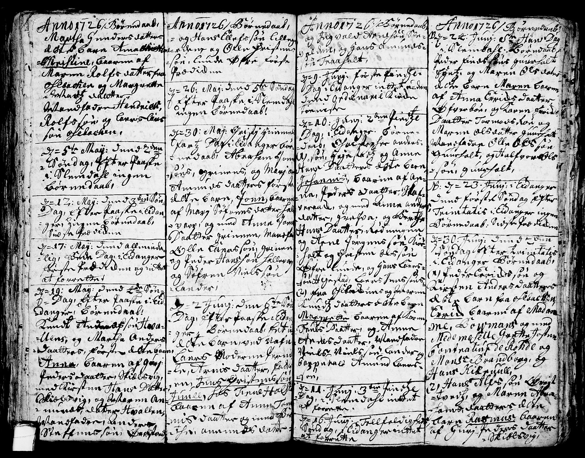 Eidanger kirkebøker, AV/SAKO-A-261/F/Fa/L0003: Parish register (official) no. 3, 1719-1732