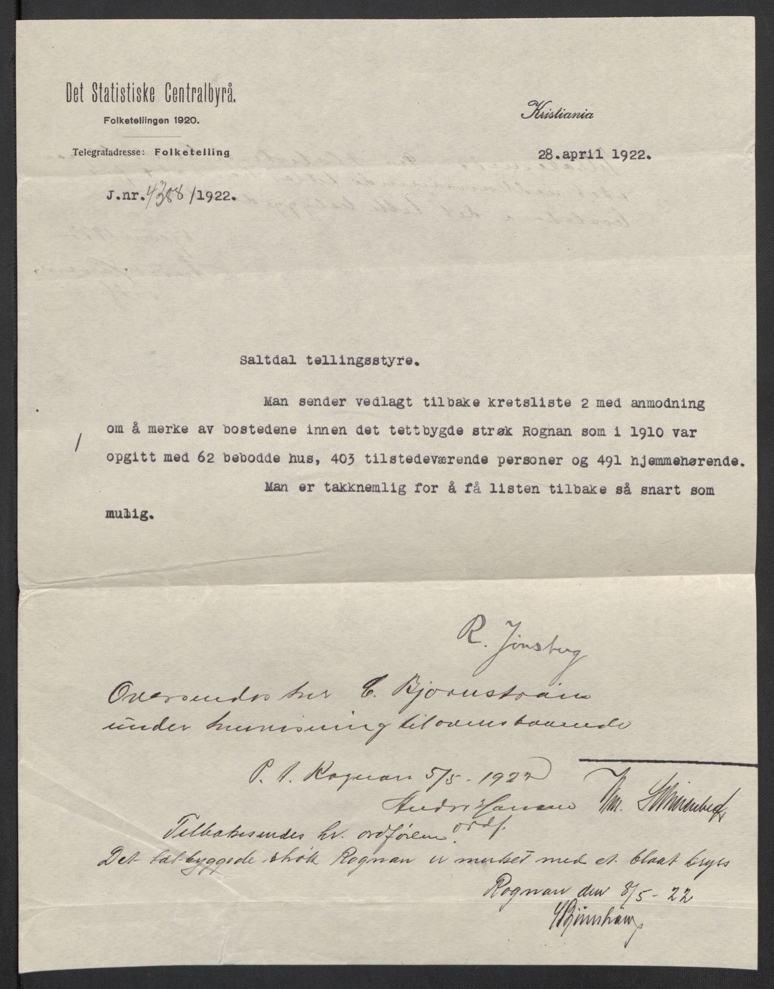 SAT, 1920 census for Saltdal, 1920, p. 17