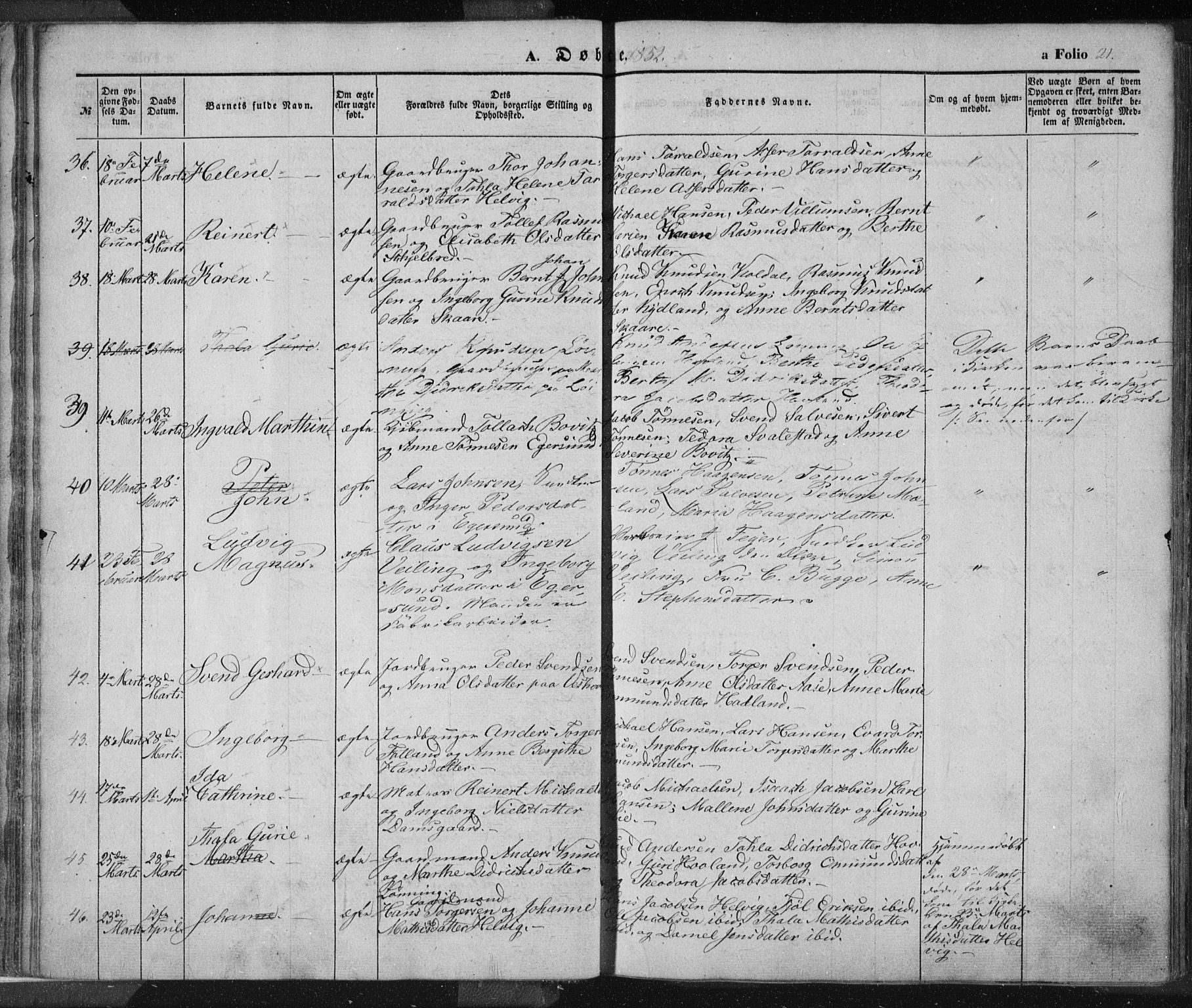 Eigersund sokneprestkontor, AV/SAST-A-101807/S08/L0012: Parish register (official) no. A 12.1, 1850-1865, p. 21