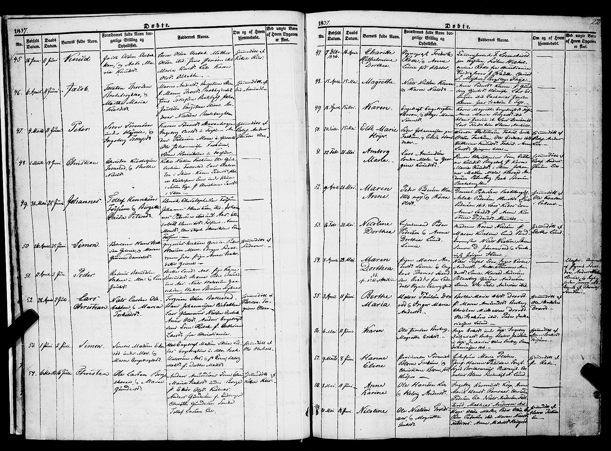 Gjerpen kirkebøker, SAKO/A-265/F/Fa/L0007a: Parish register (official) no. I 7A, 1834-1857, p. 22