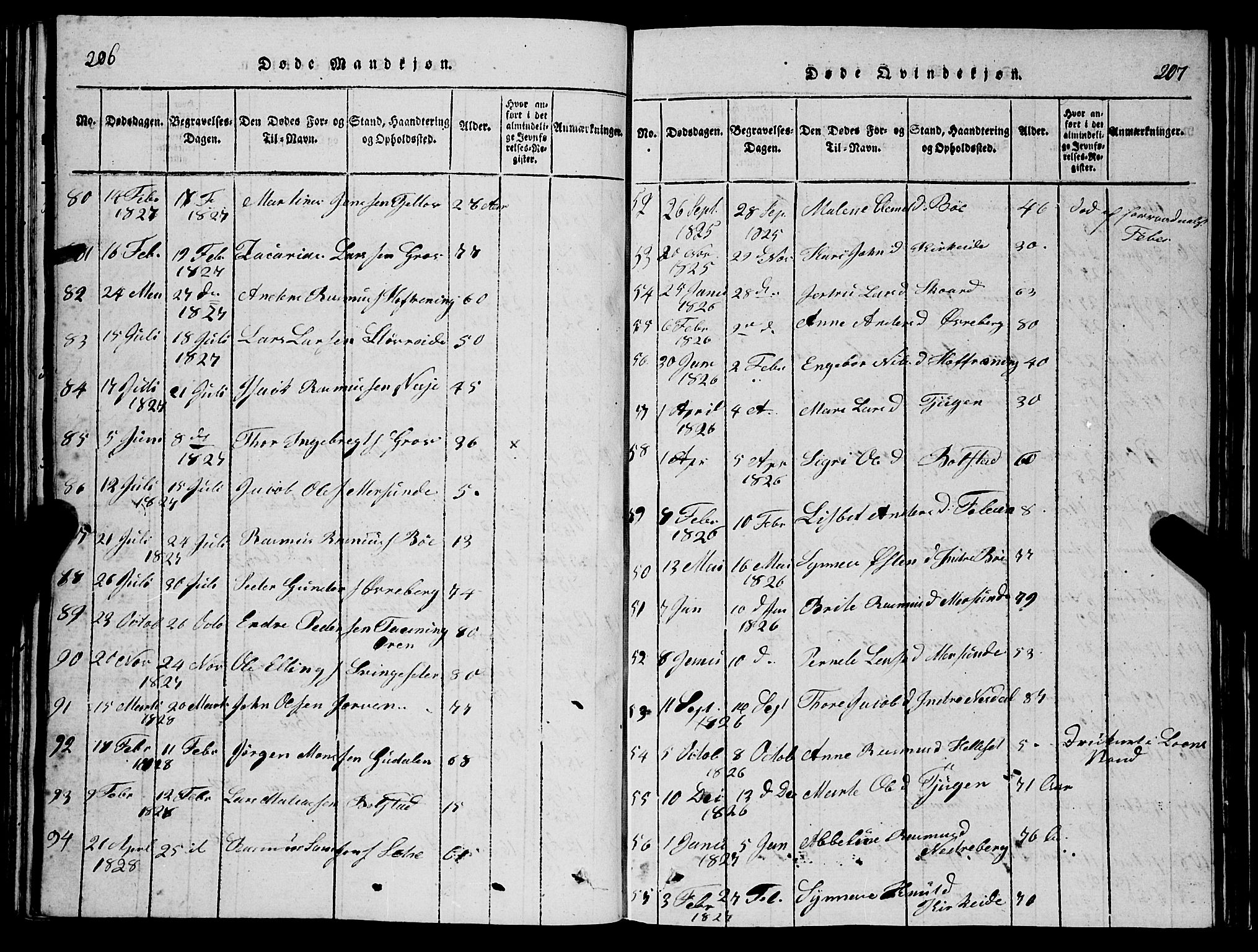 Stryn Sokneprestembete, SAB/A-82501: Parish register (copy) no. C 1, 1801-1845, p. 206-207