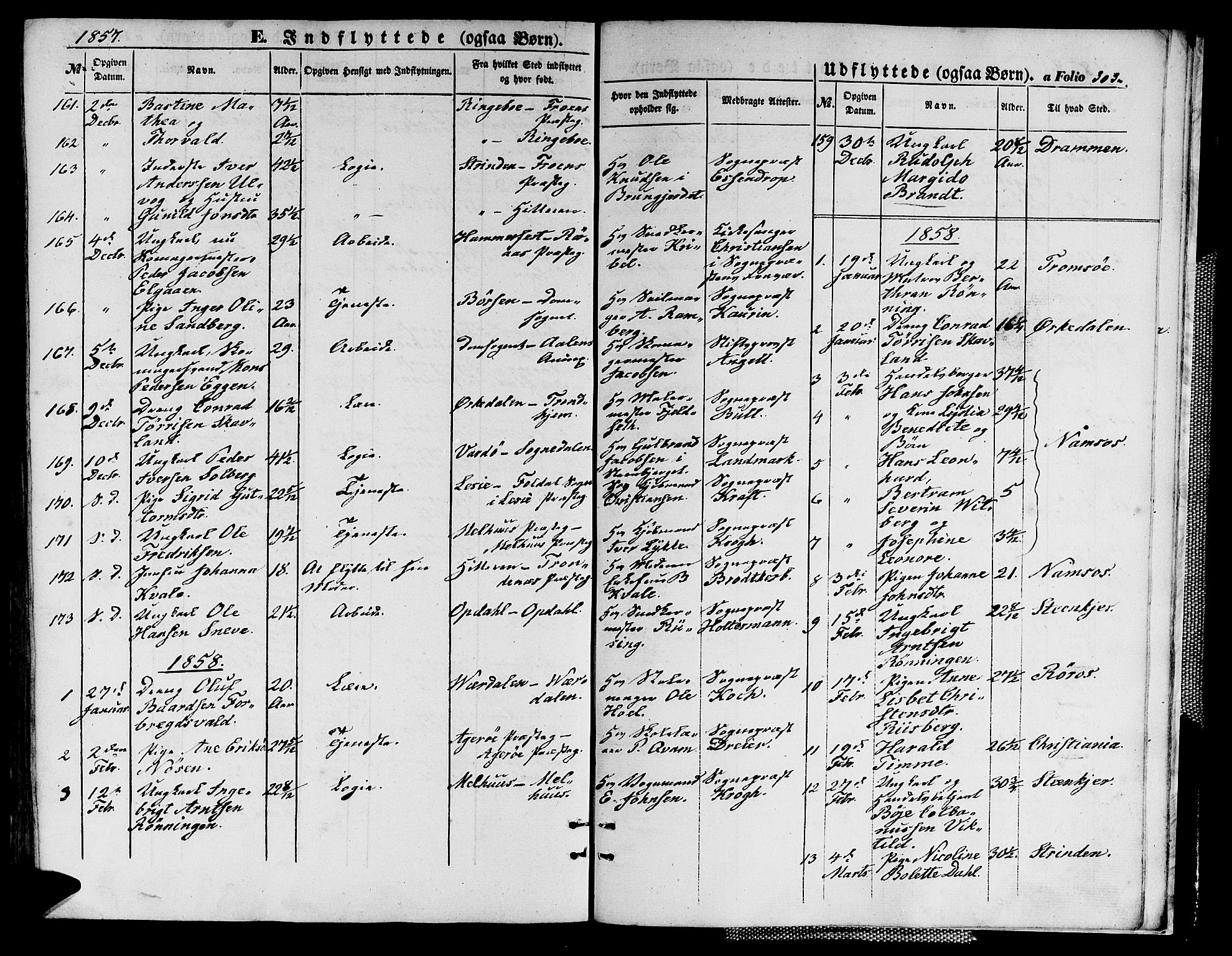 Ministerialprotokoller, klokkerbøker og fødselsregistre - Sør-Trøndelag, SAT/A-1456/602/L0138: Parish register (copy) no. 602C06, 1853-1858, p. 303