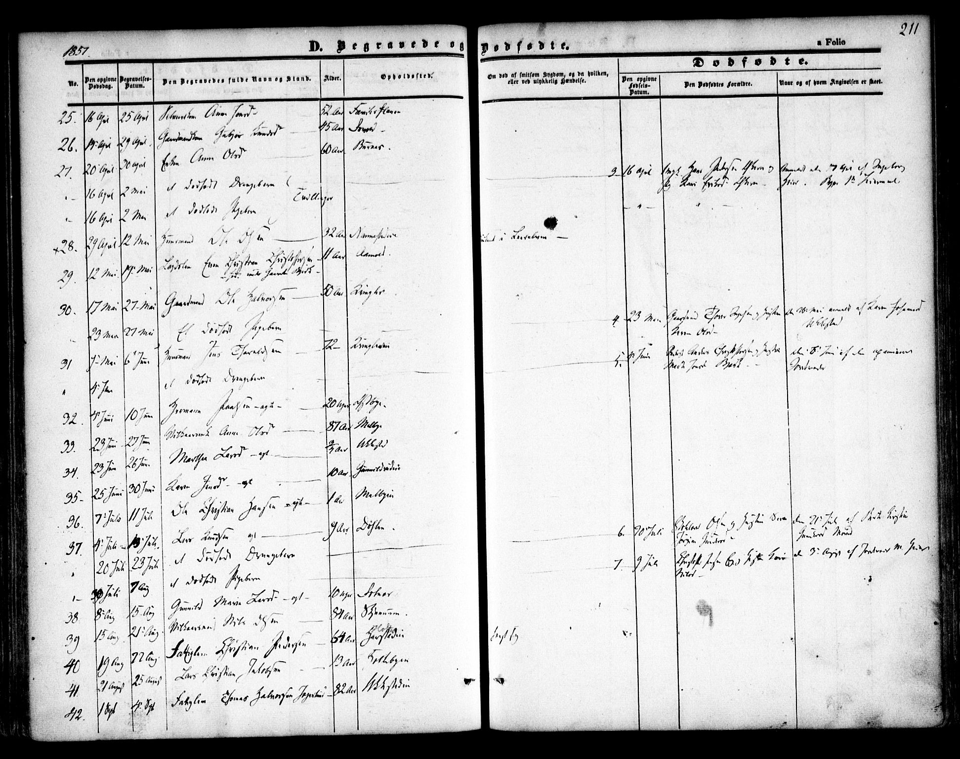 Nannestad prestekontor Kirkebøker, AV/SAO-A-10414a/F/Fa/L0011: Parish register (official) no. I 11, 1850-1859, p. 211