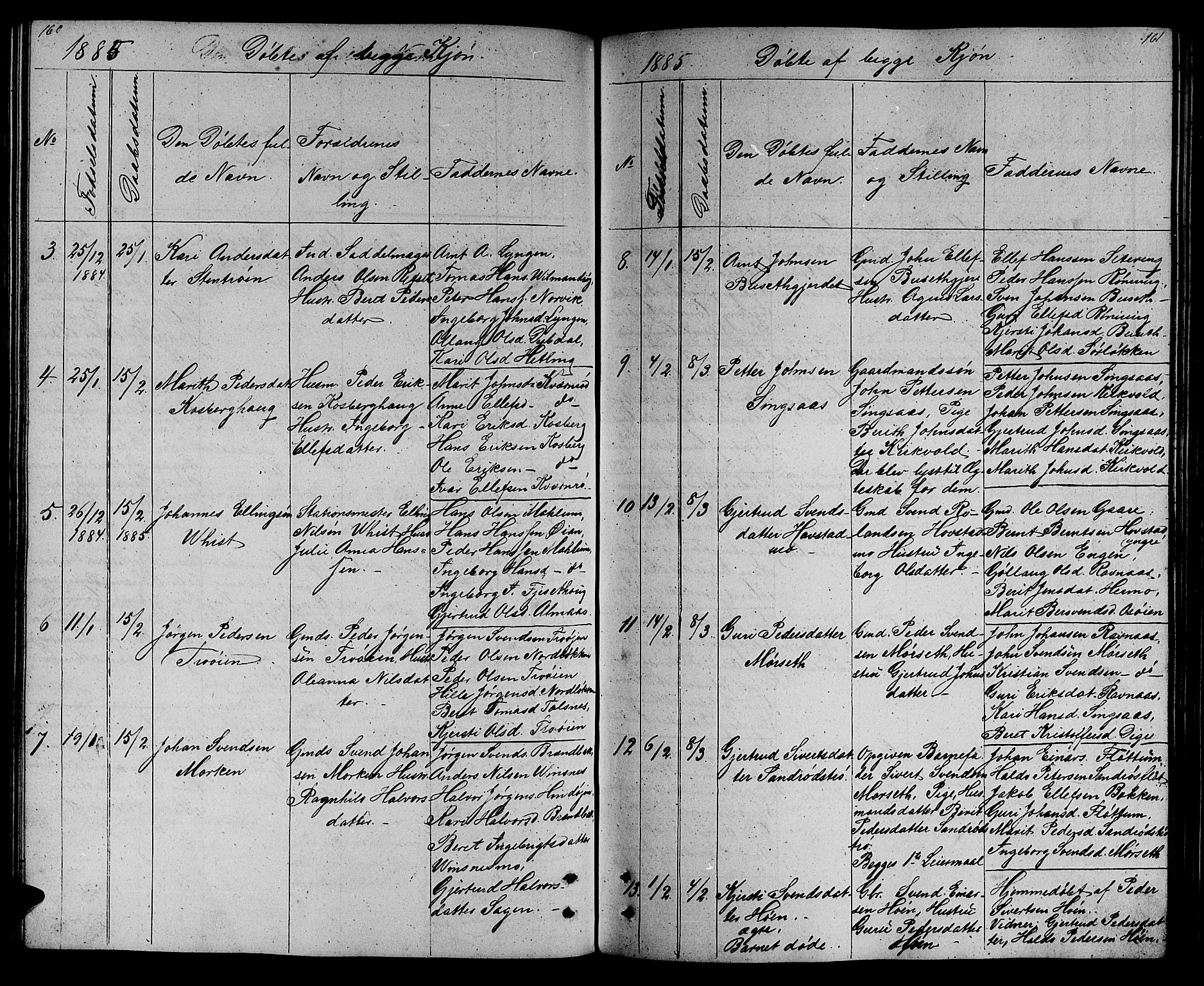 Ministerialprotokoller, klokkerbøker og fødselsregistre - Sør-Trøndelag, SAT/A-1456/688/L1027: Parish register (copy) no. 688C02, 1861-1889, p. 160-161