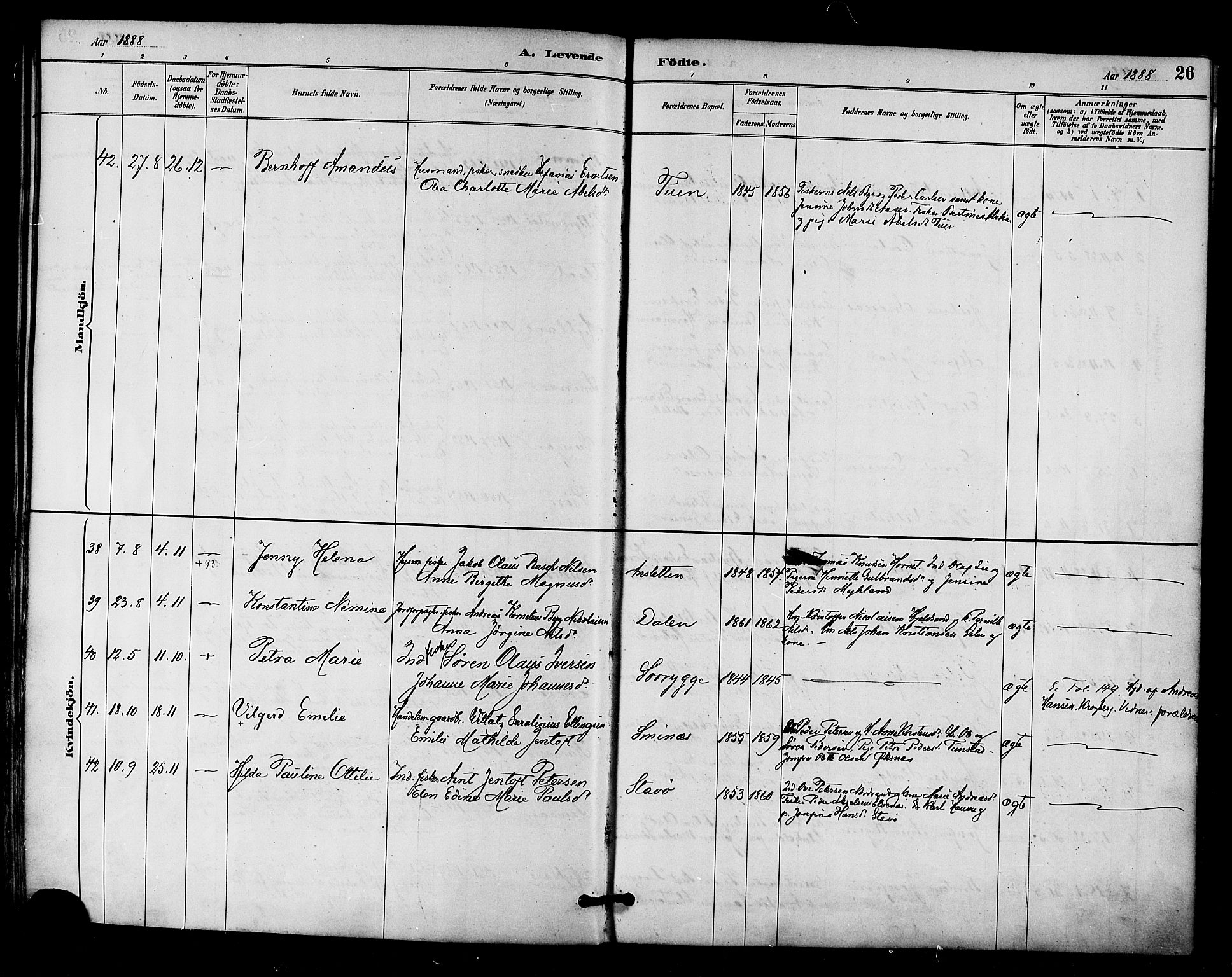 Ministerialprotokoller, klokkerbøker og fødselsregistre - Nordland, AV/SAT-A-1459/893/L1337: Parish register (official) no. 893A09, 1885-1893, p. 26