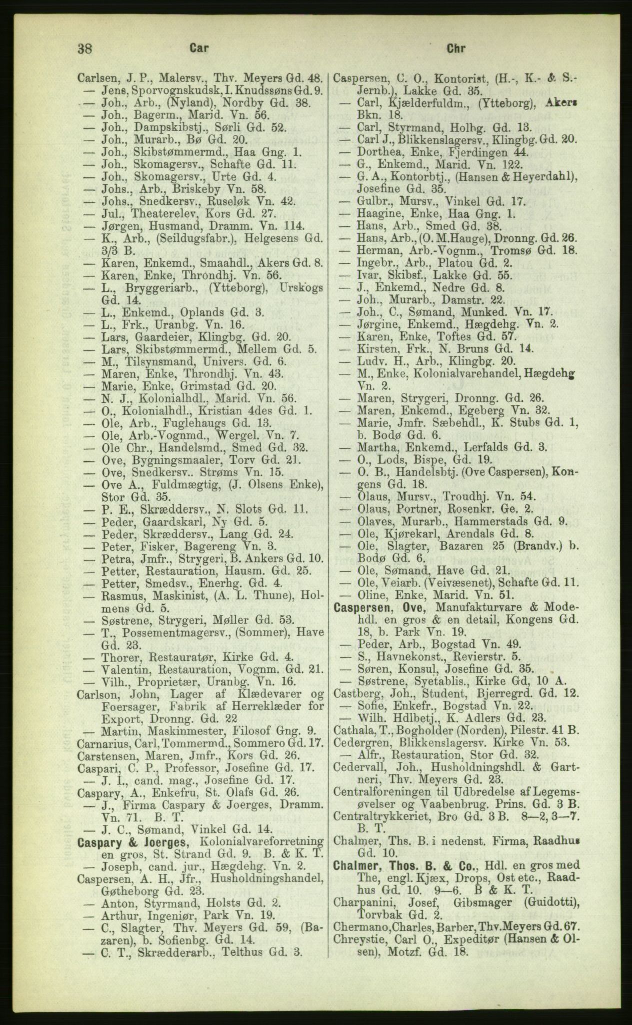 Kristiania/Oslo adressebok, PUBL/-, 1883, p. 38