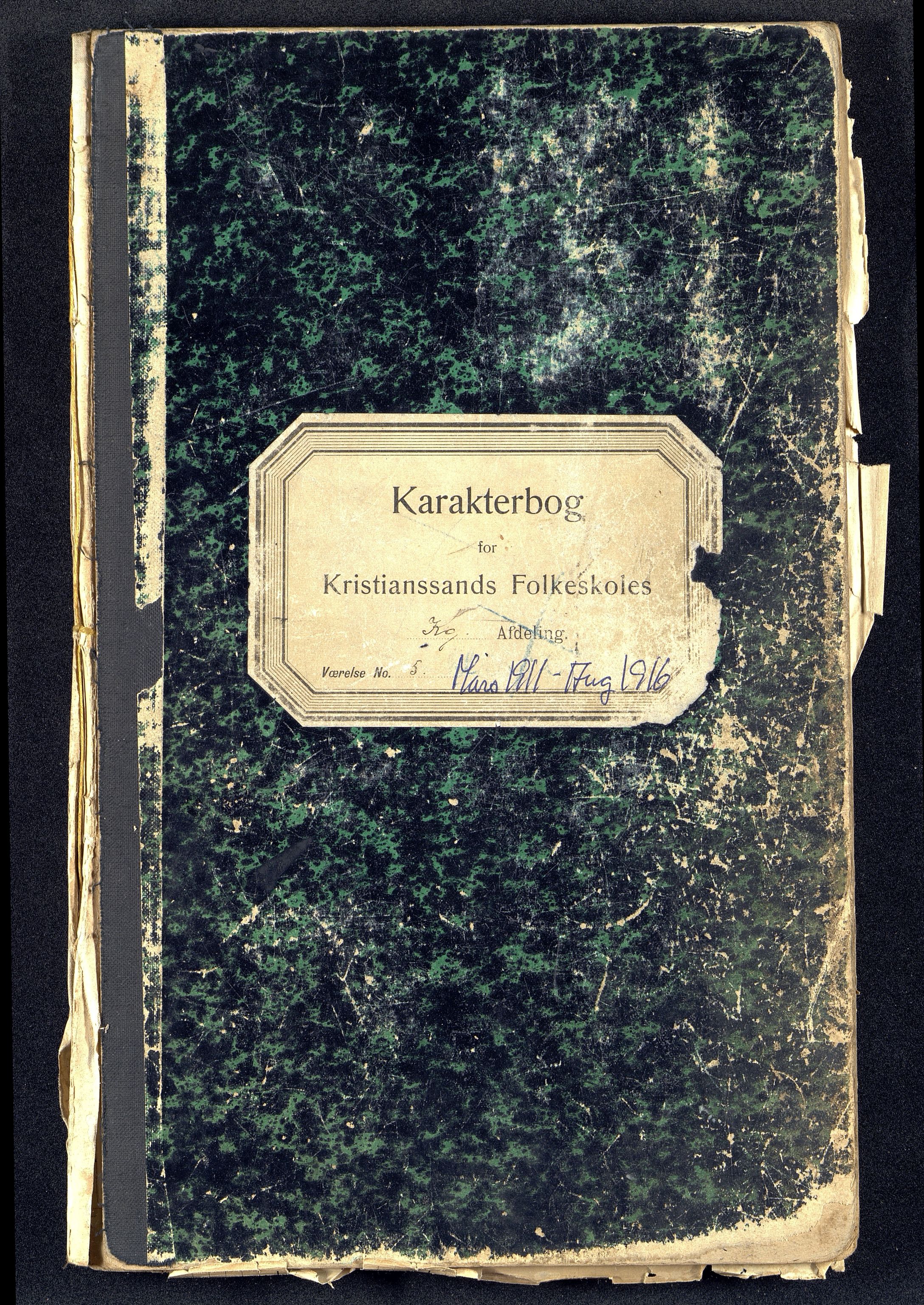 Kristiansand By - Kongensgate Skole, ARKSOR/1001KG560/G/Gb/L0006/0007: Karakterprotokoller / Karakterprotokoll, 1911-1916