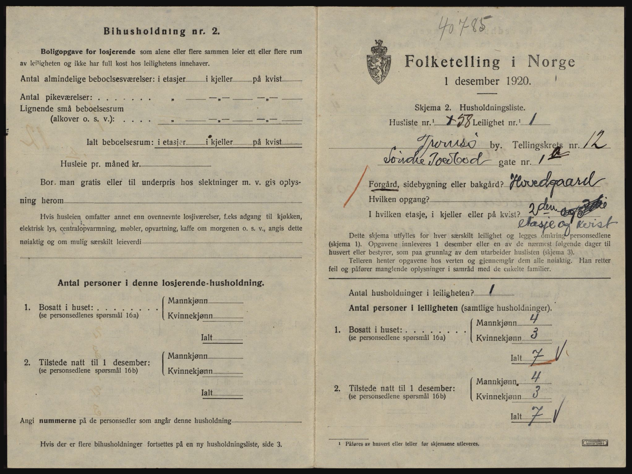 SATØ, 1920 census for Tromsø, 1920, p. 6123